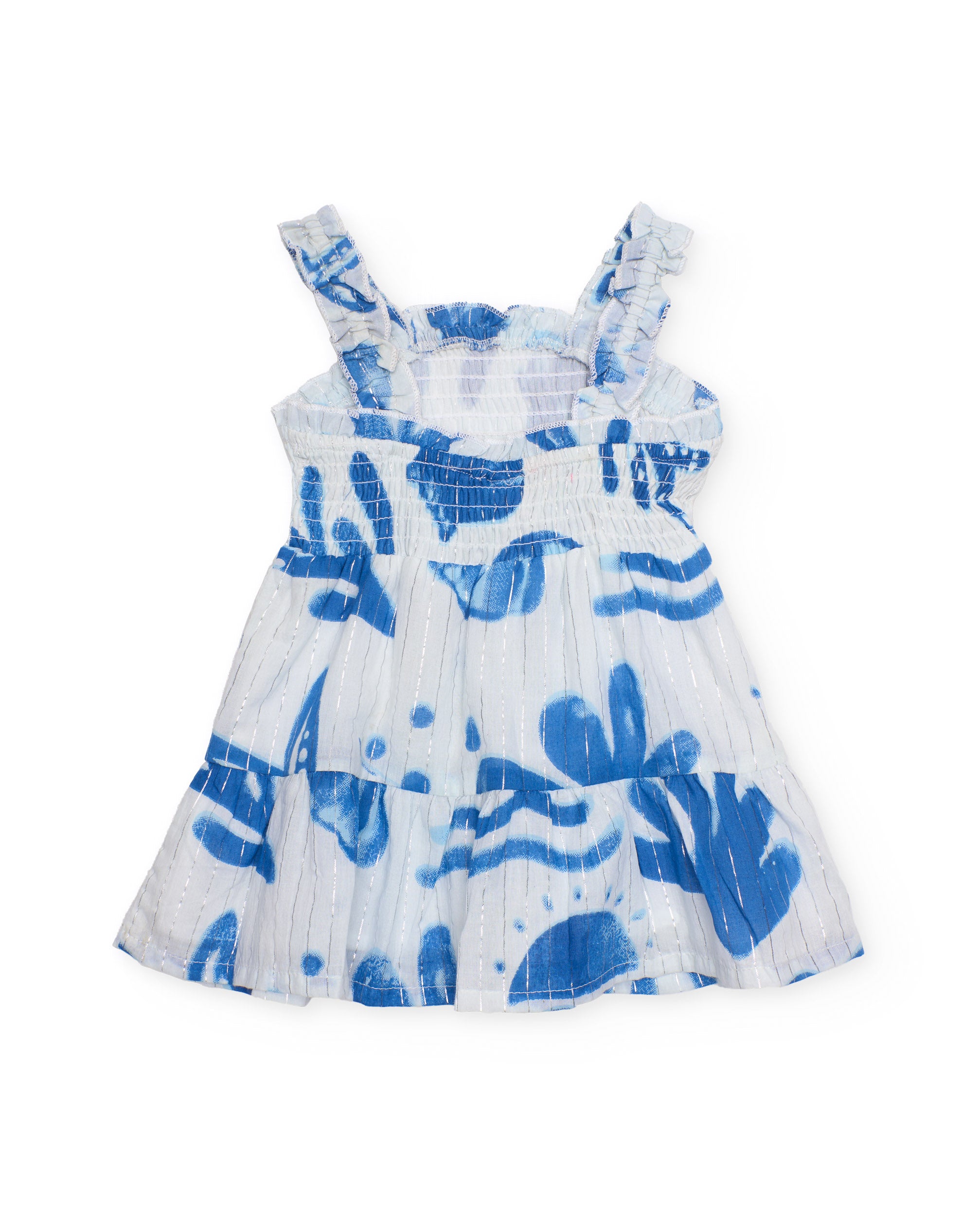 Vestido de niña de plana y cuerpo fruncido