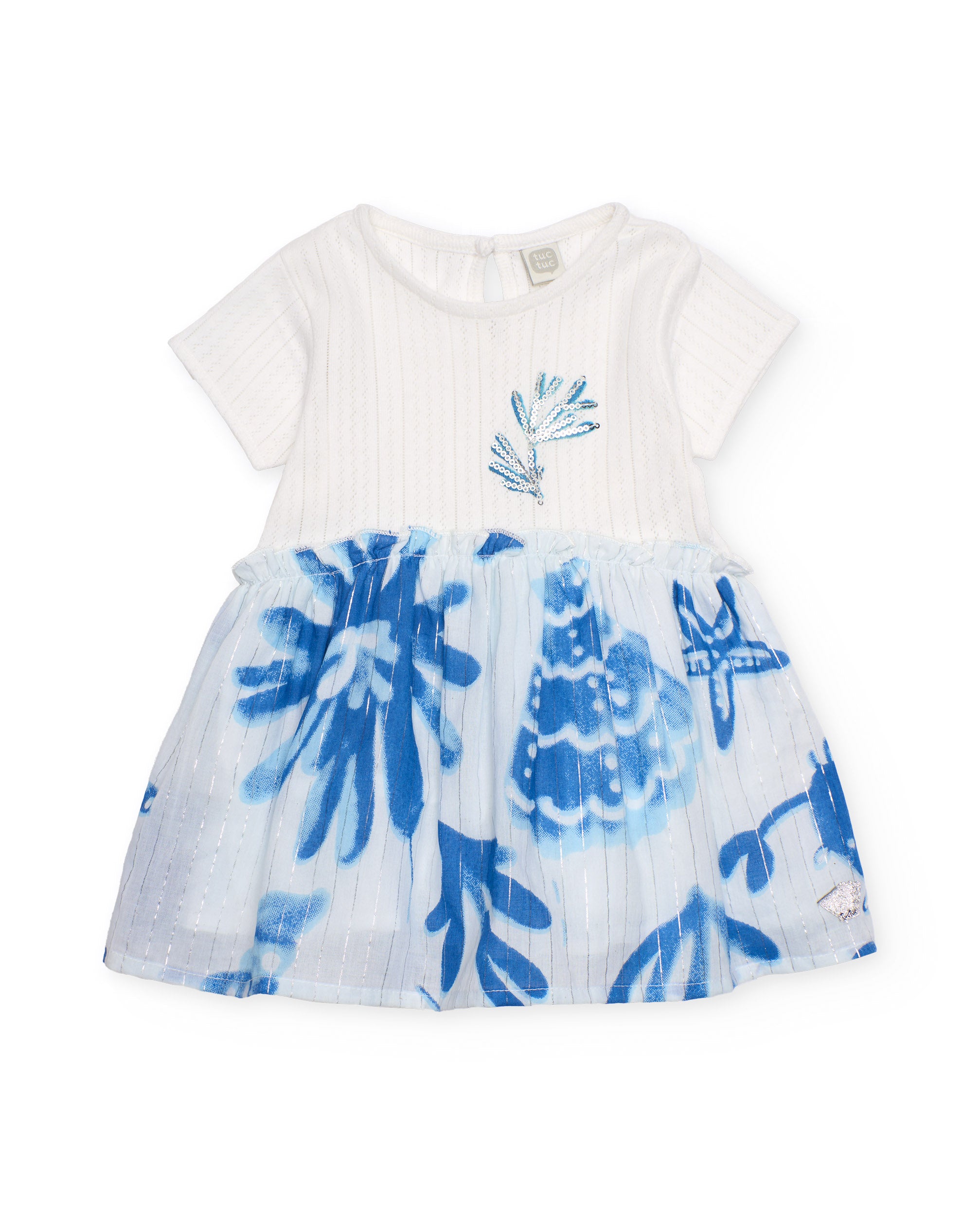 Vestido de niña de plana con detalle de lentejuelas