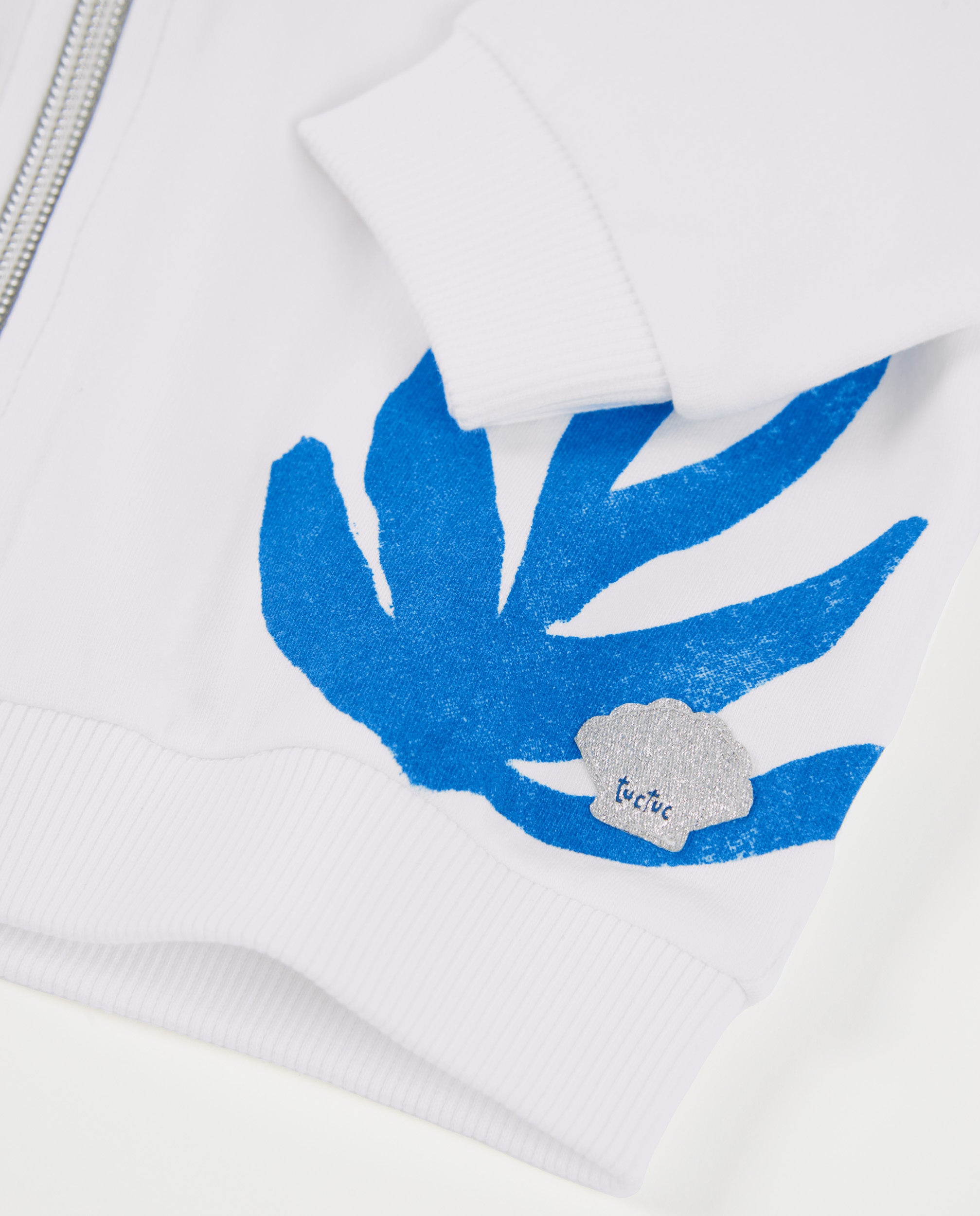 Sudadera de niña de punto con estampado marino