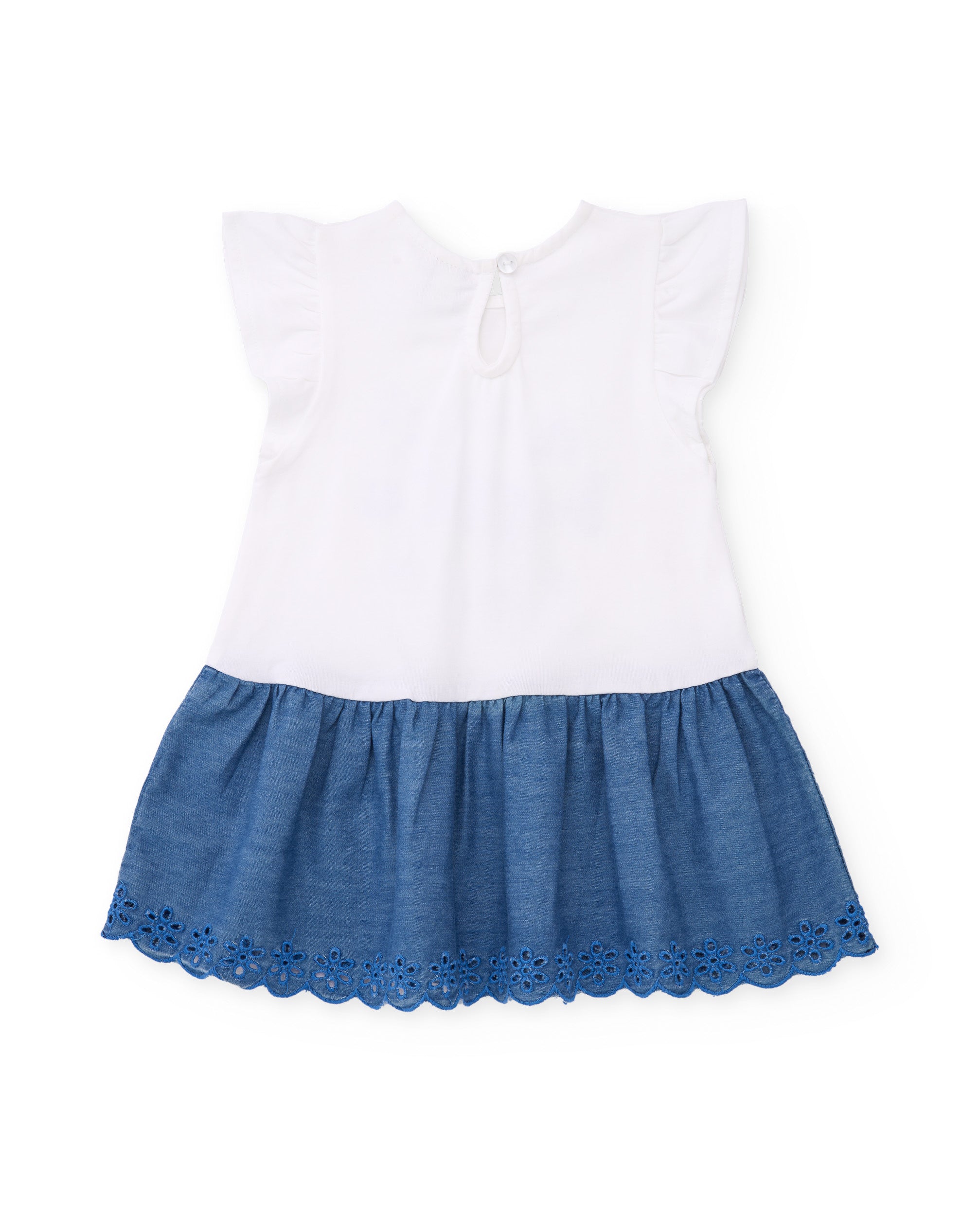 Vestido de niña de punto y diseño marino con lentejuelas