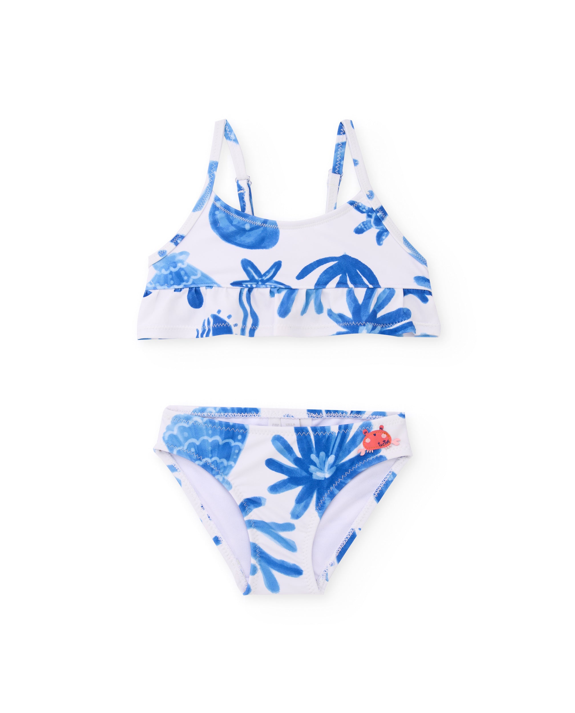 Bikini de niña de punto y tirantes ajustables