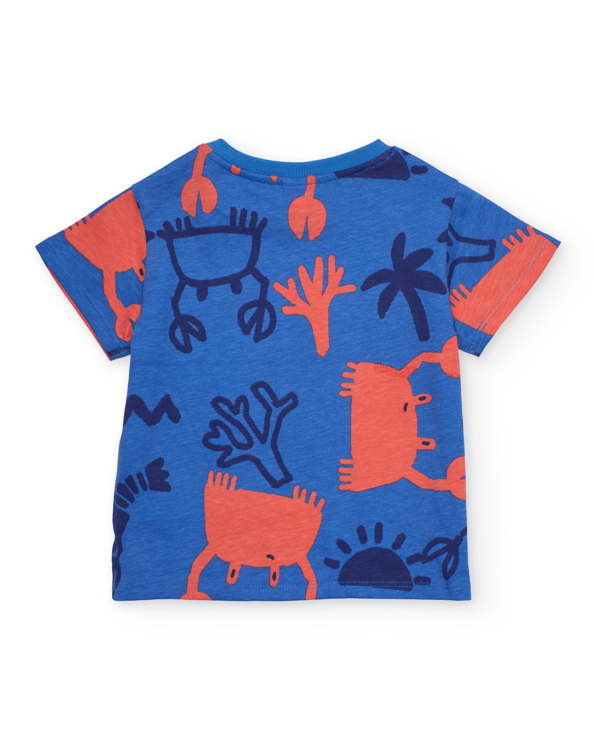 Camiseta de niño de punto y estampado integral marino