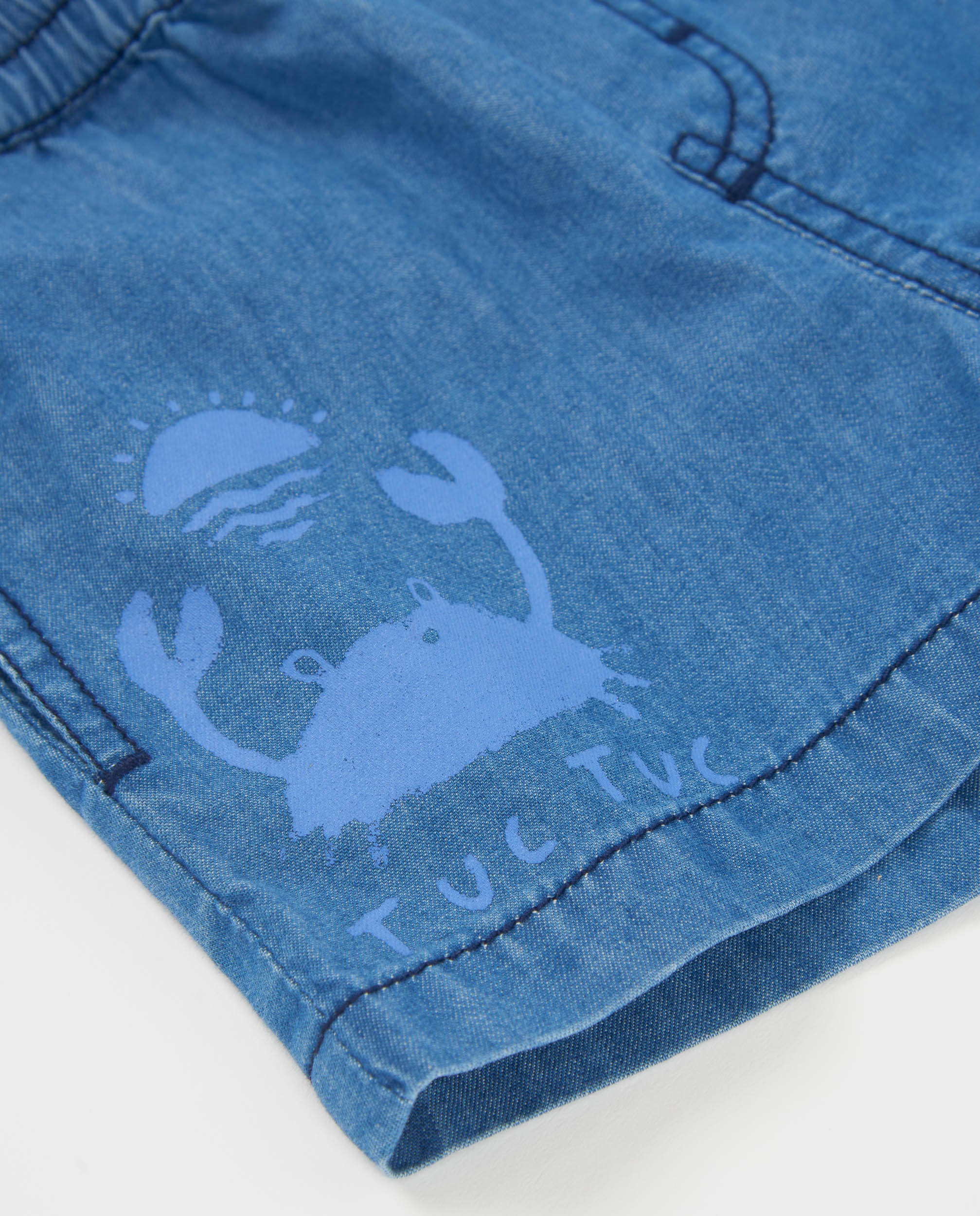 Bermuda de niño de plana y tejido denim