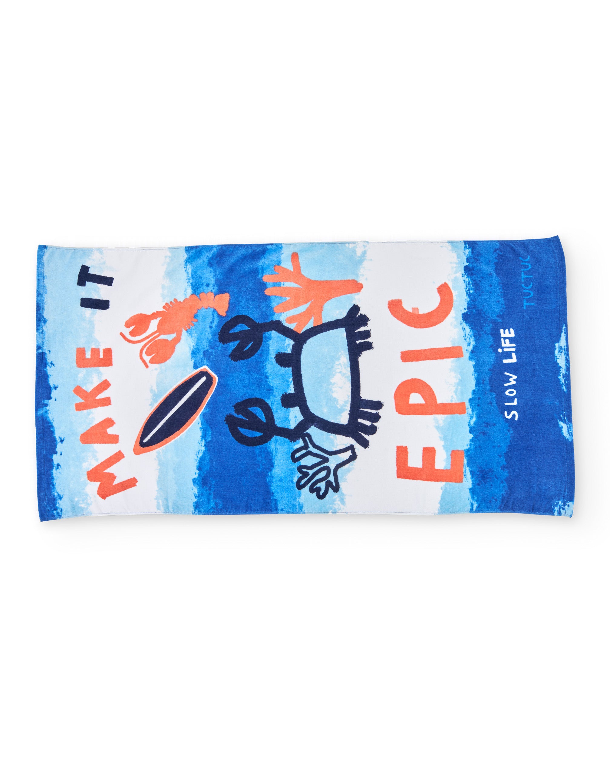 Toalla de niño de punto y estampado cangrejo