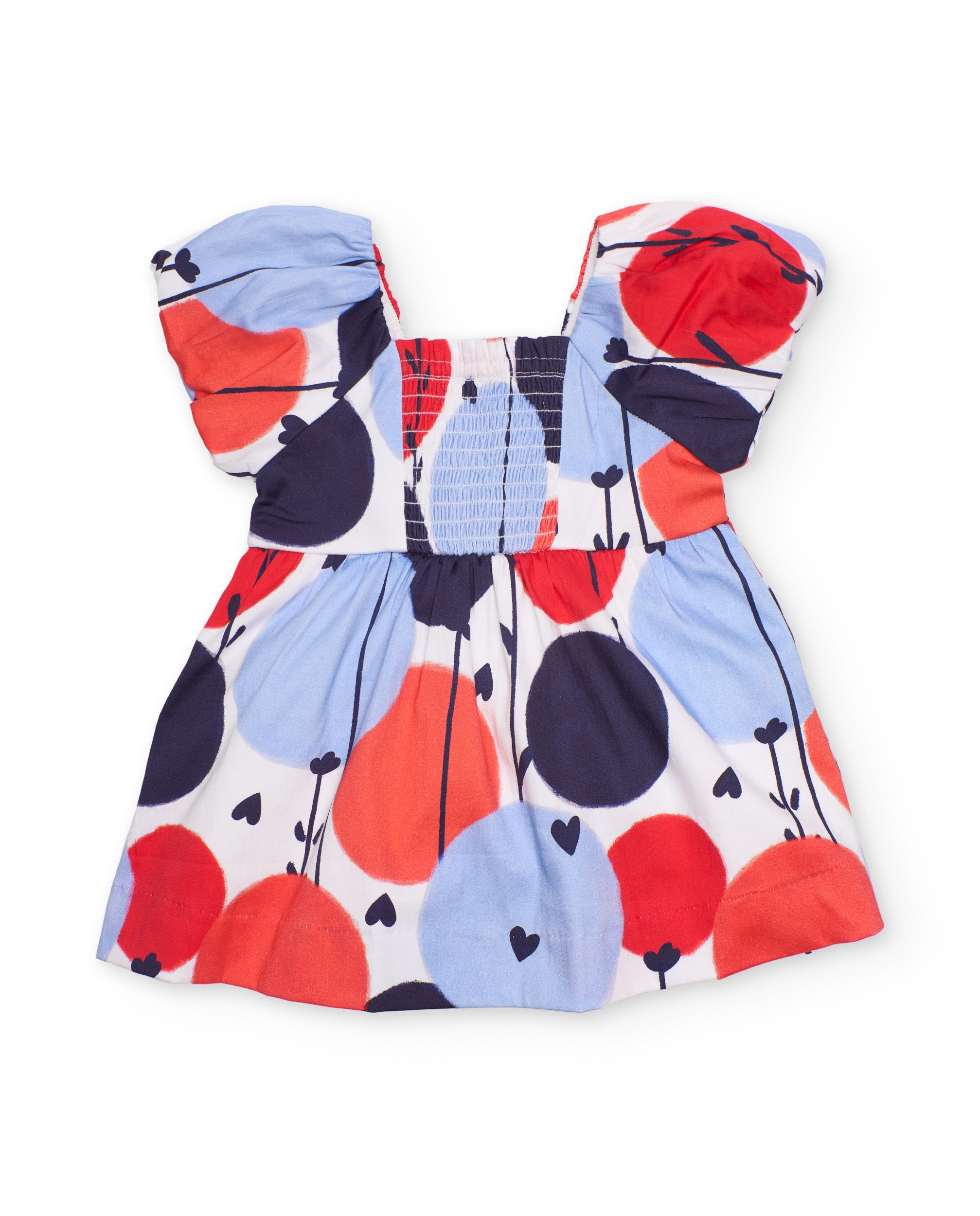 Vestido de niña de plana con mangas abullonadas