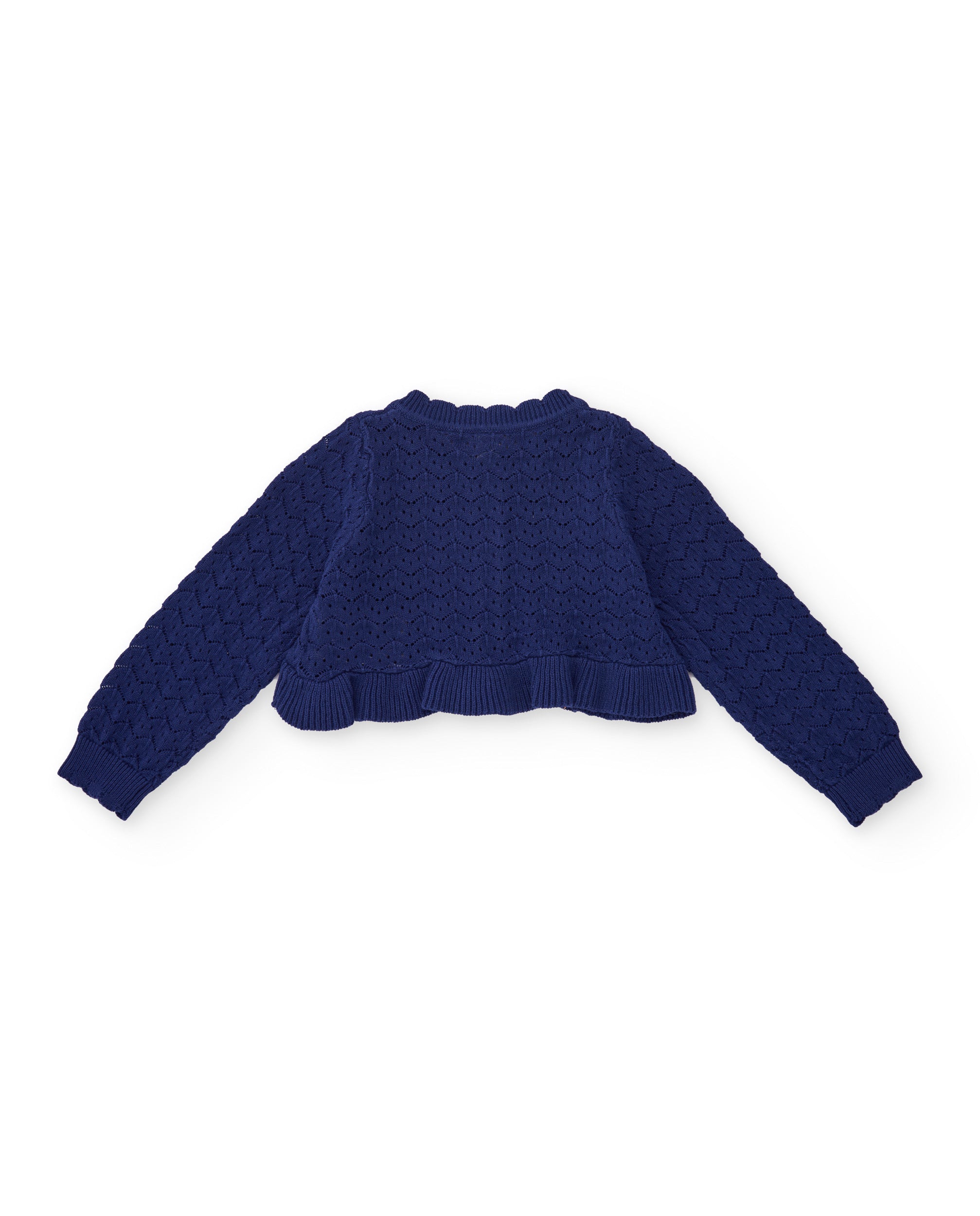 Chaqueta de niña de tricot con diseño calado