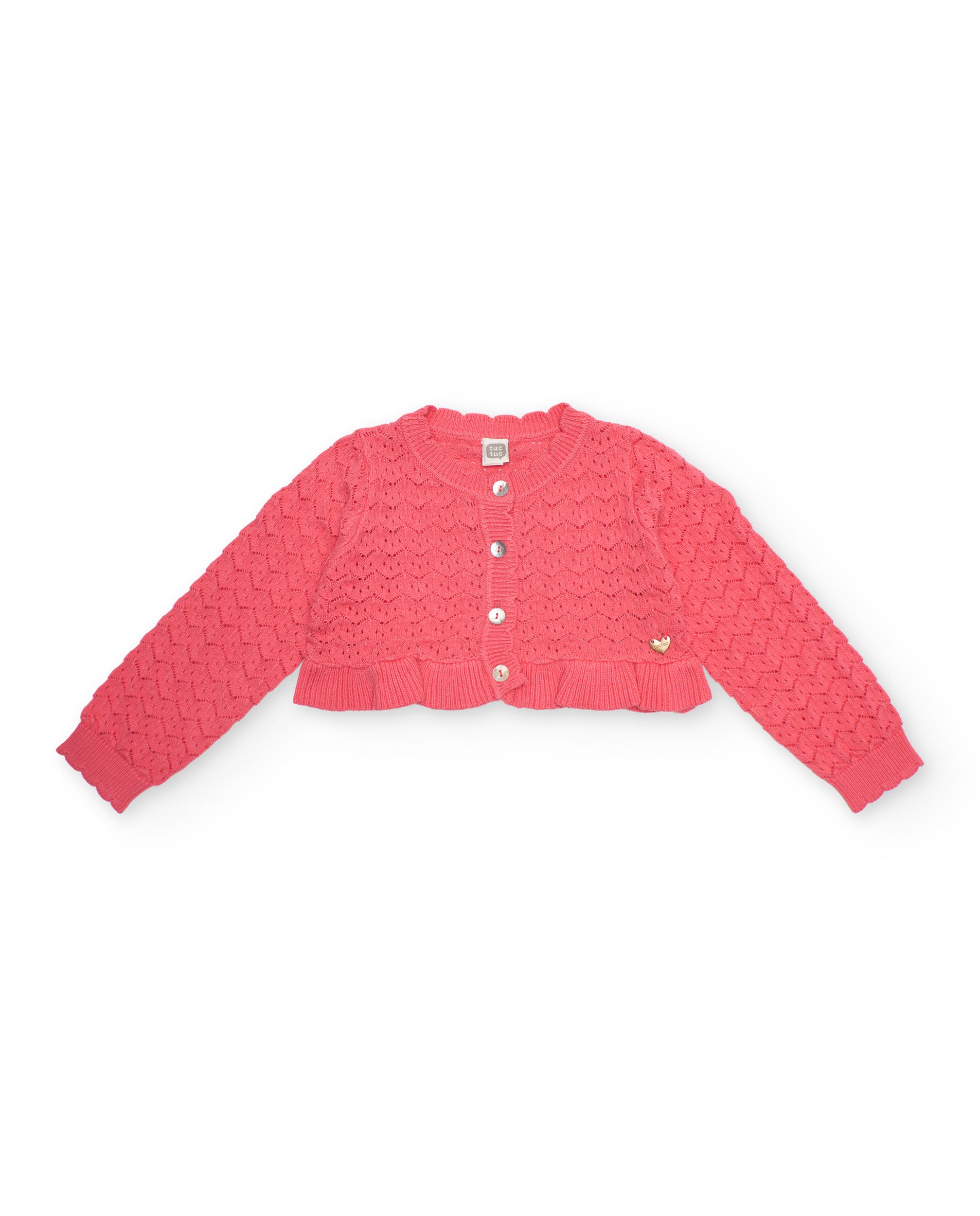 Chaqueta de niña de tricot con silueta corta