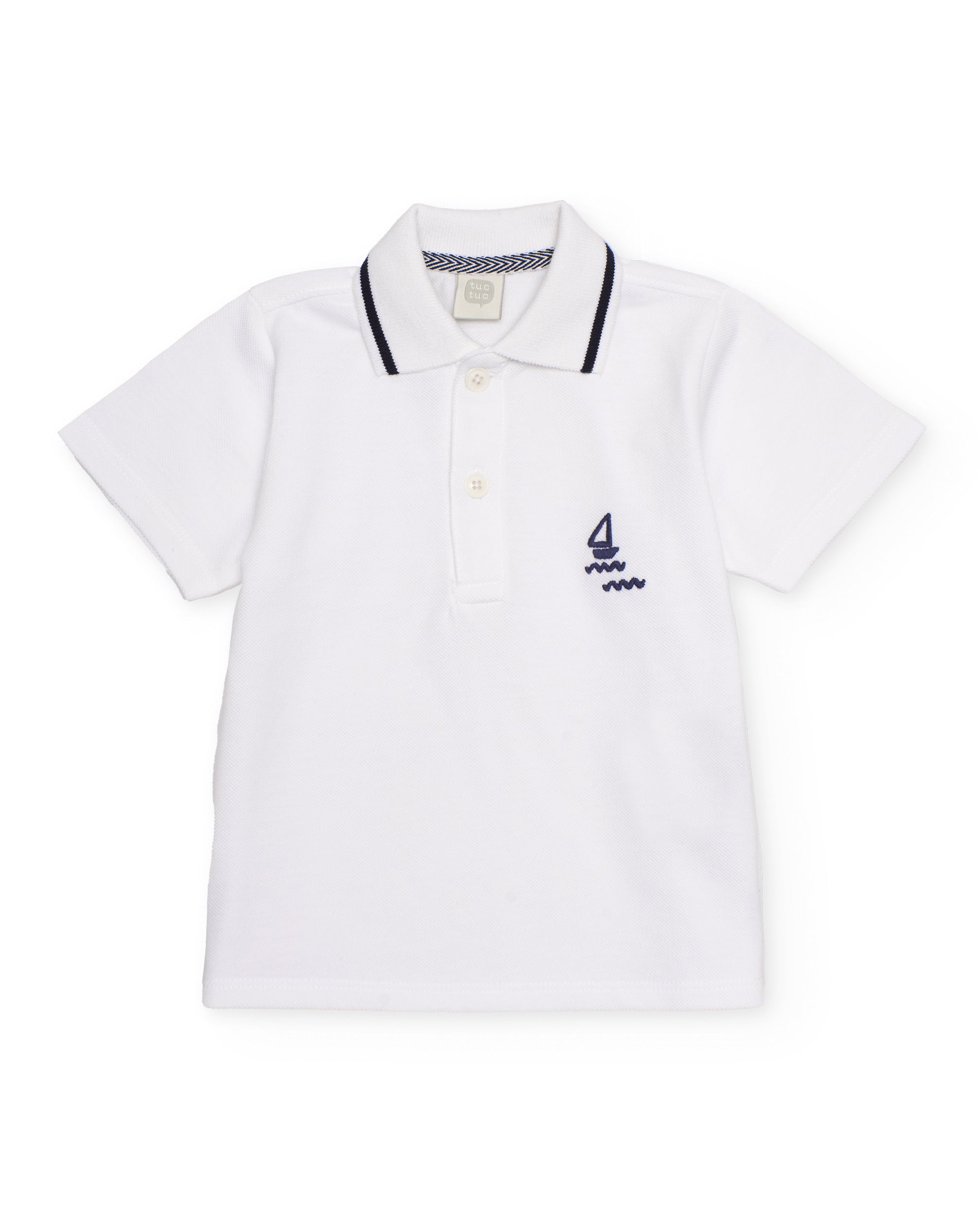 Polo de niño de punto con bordado de velero