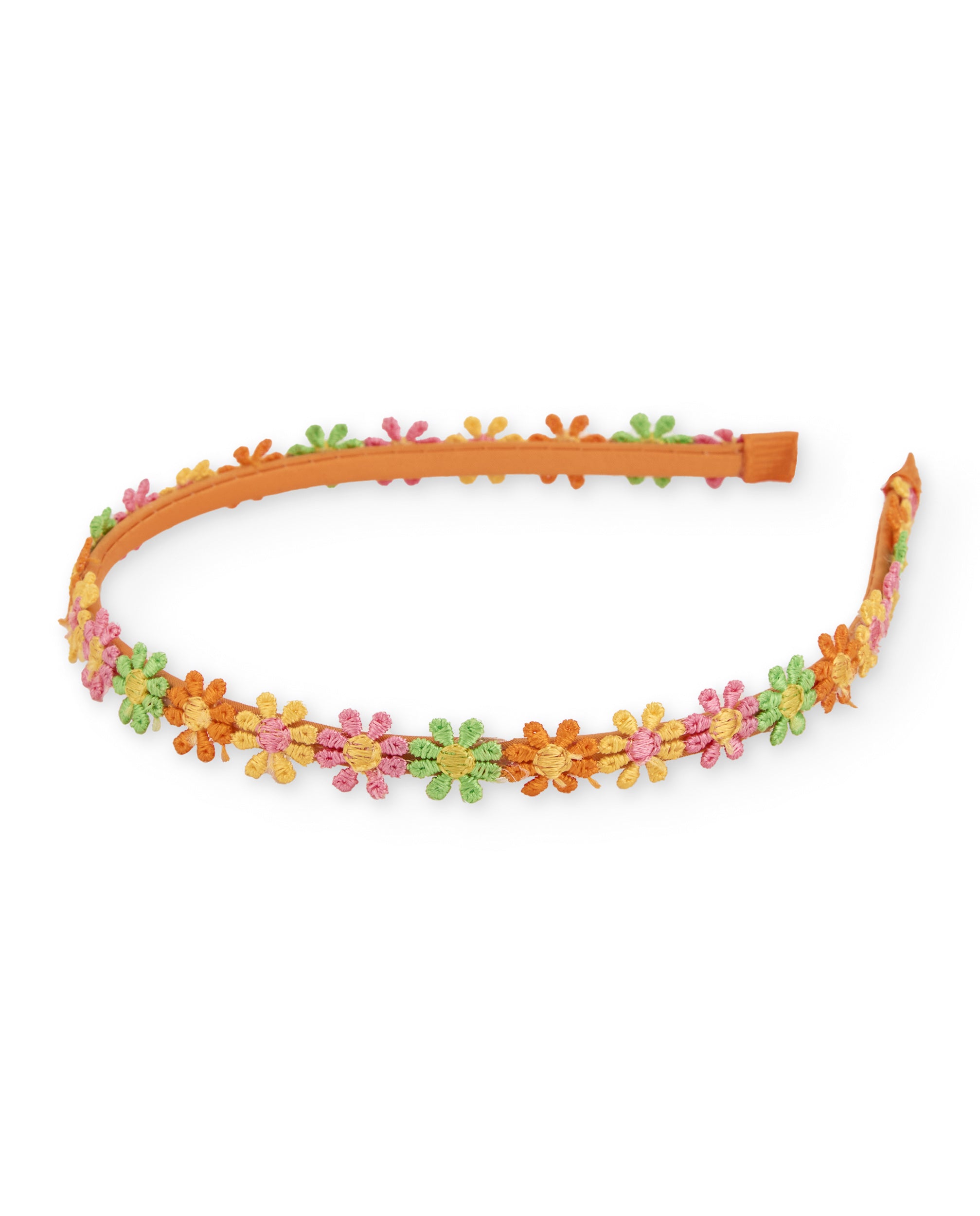 Diadema de niña de plana con bordado floral