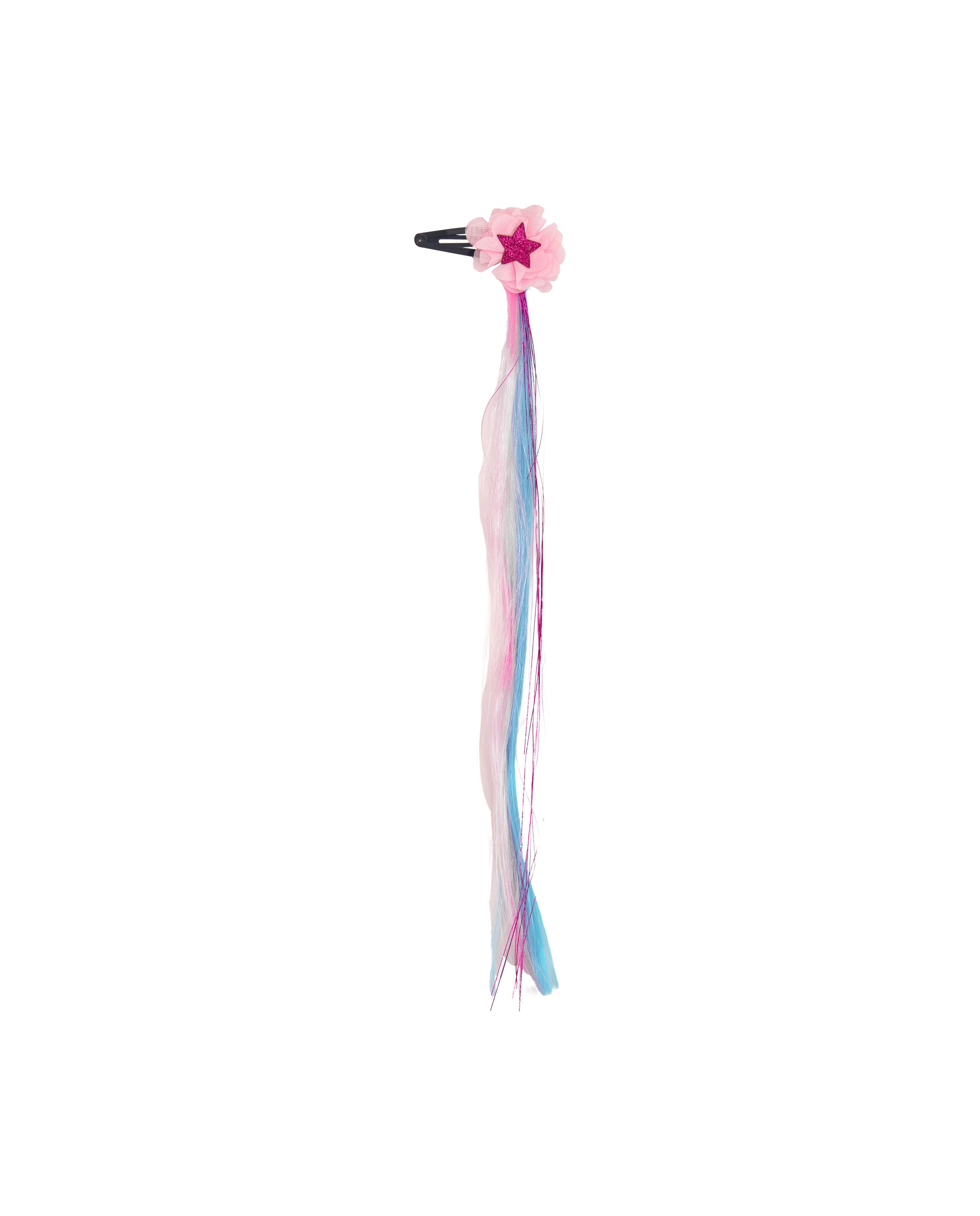 Clip pelo de niña de largas fibras de colores