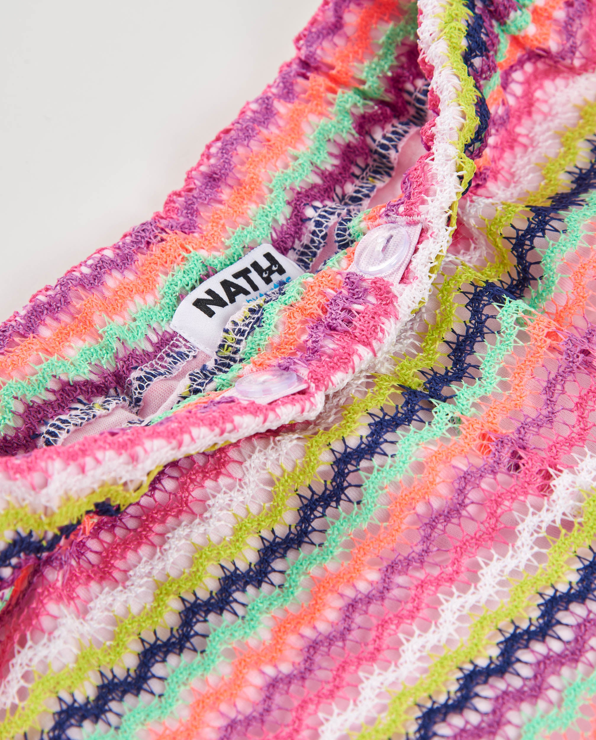Pantalones de niña de punto y estampado en zig zag