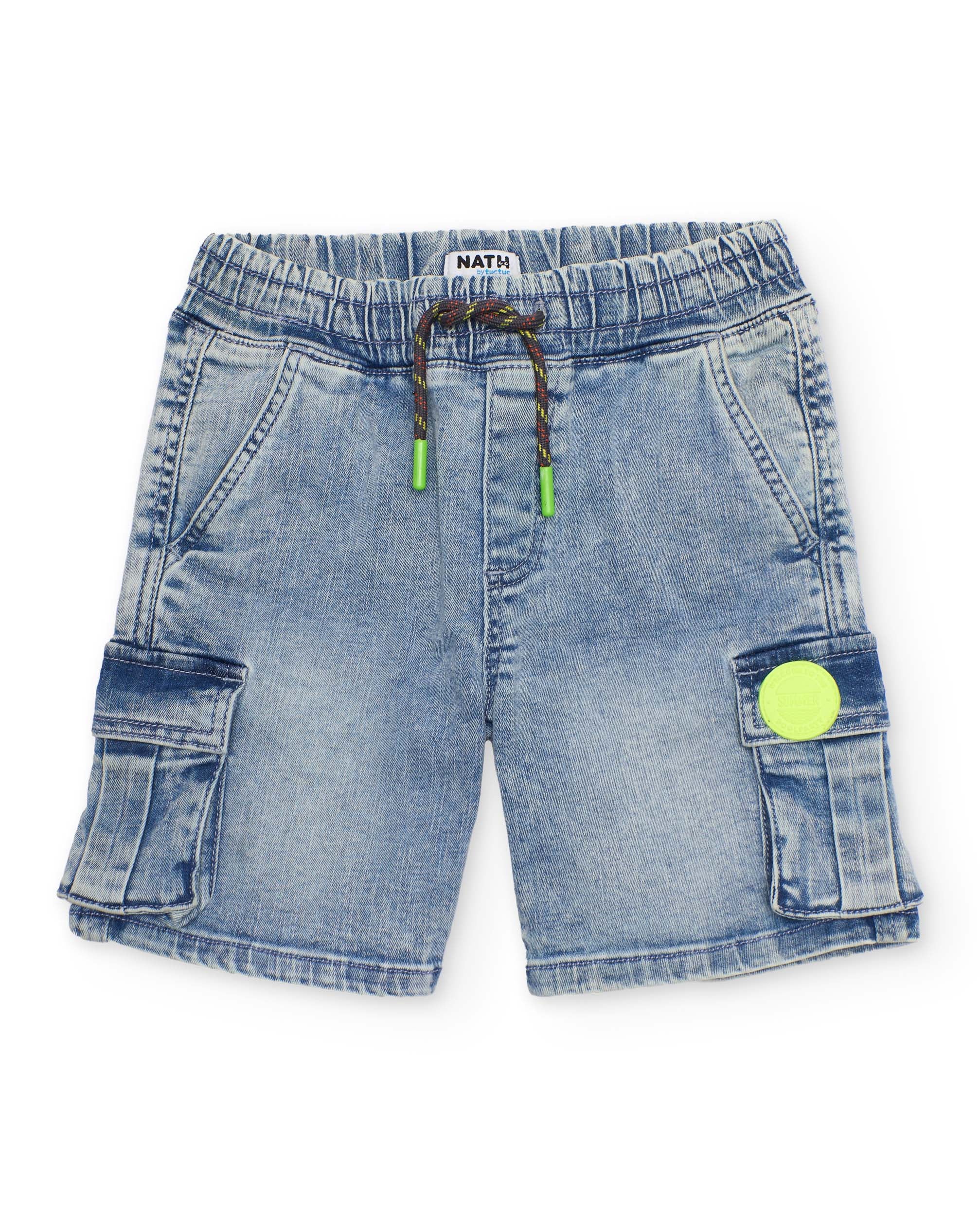 Bermuda de niño de plana y tejido denim