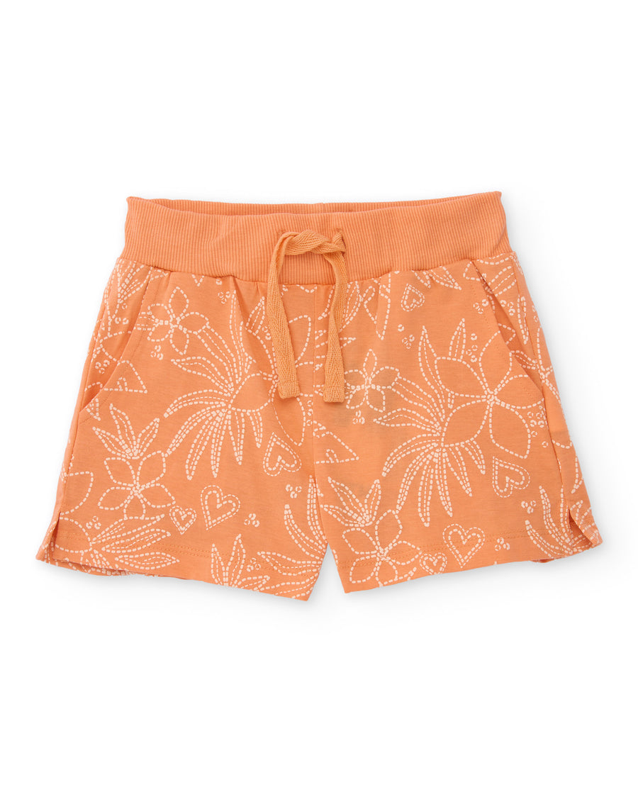 Short de niña de punto con estampado floral