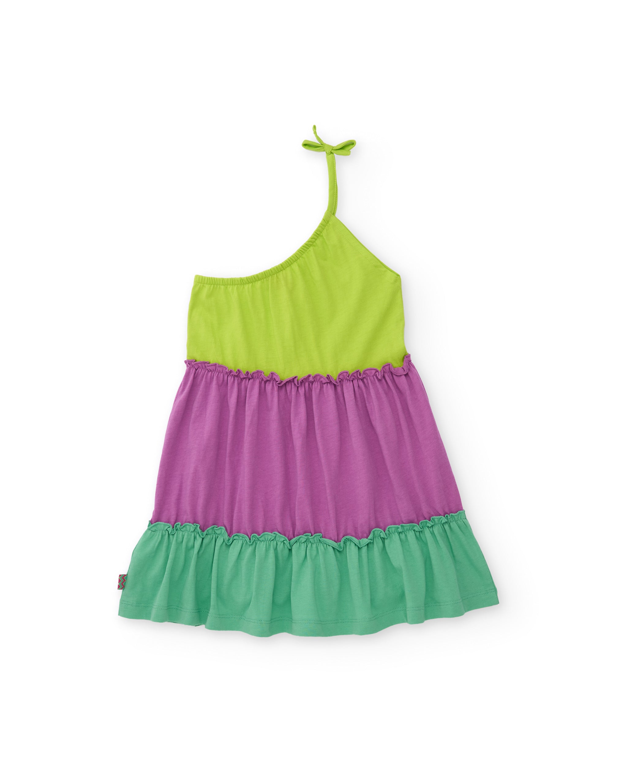 Vestido de niña de punto con diseño asimétrico