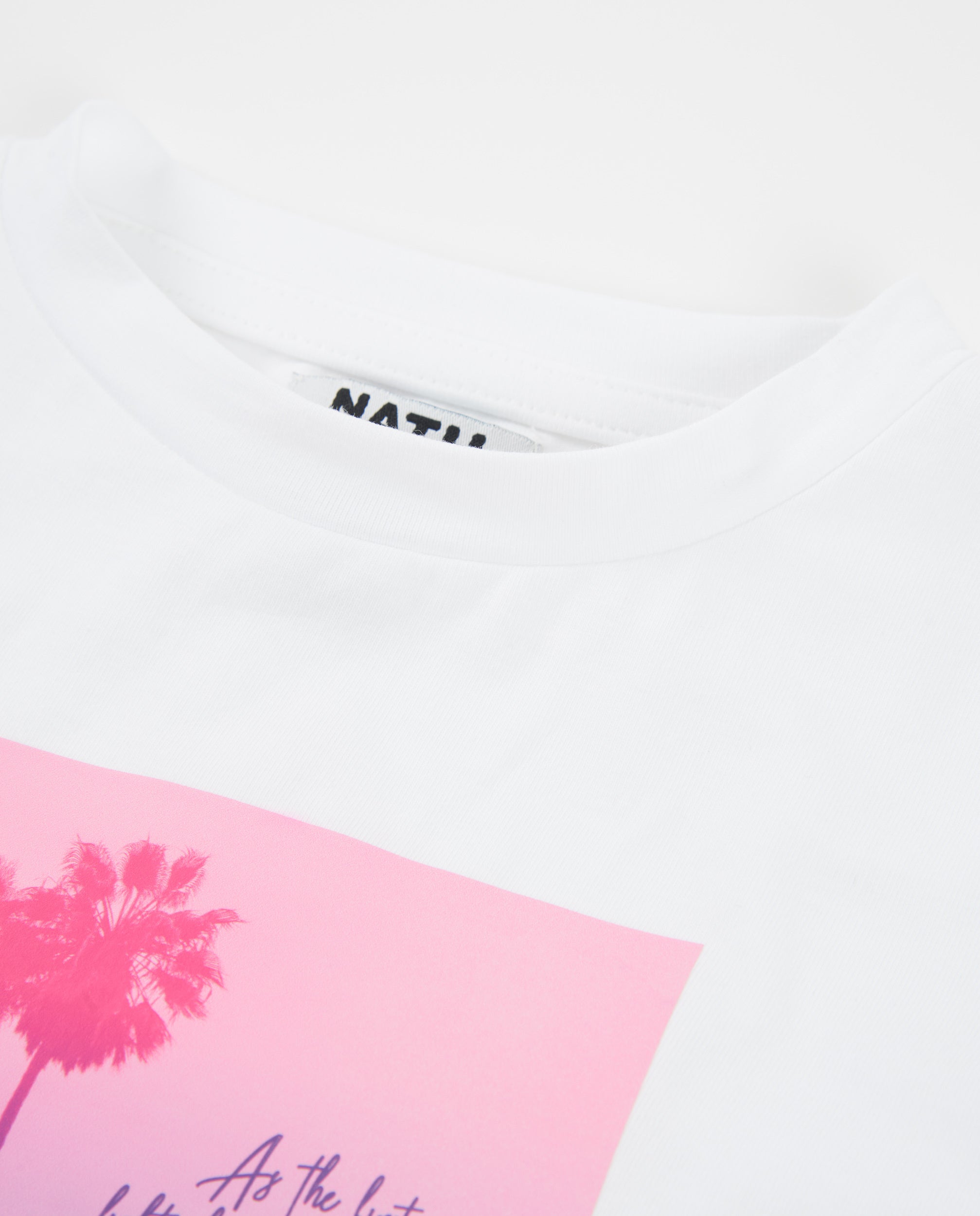 Camiseta de niña de punto con ilustración de palmera