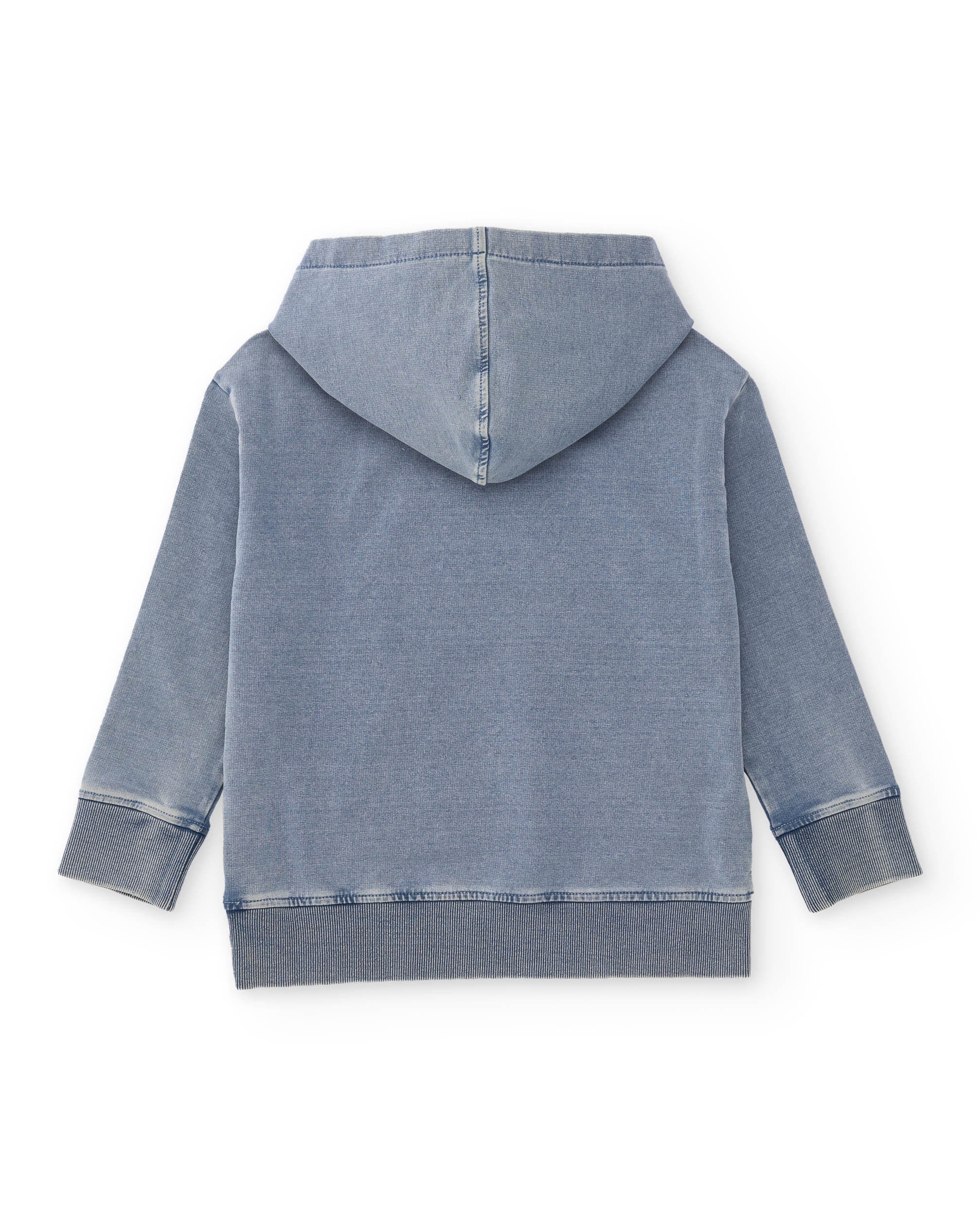 Sudadera de niño de punto y denim efecto lavado