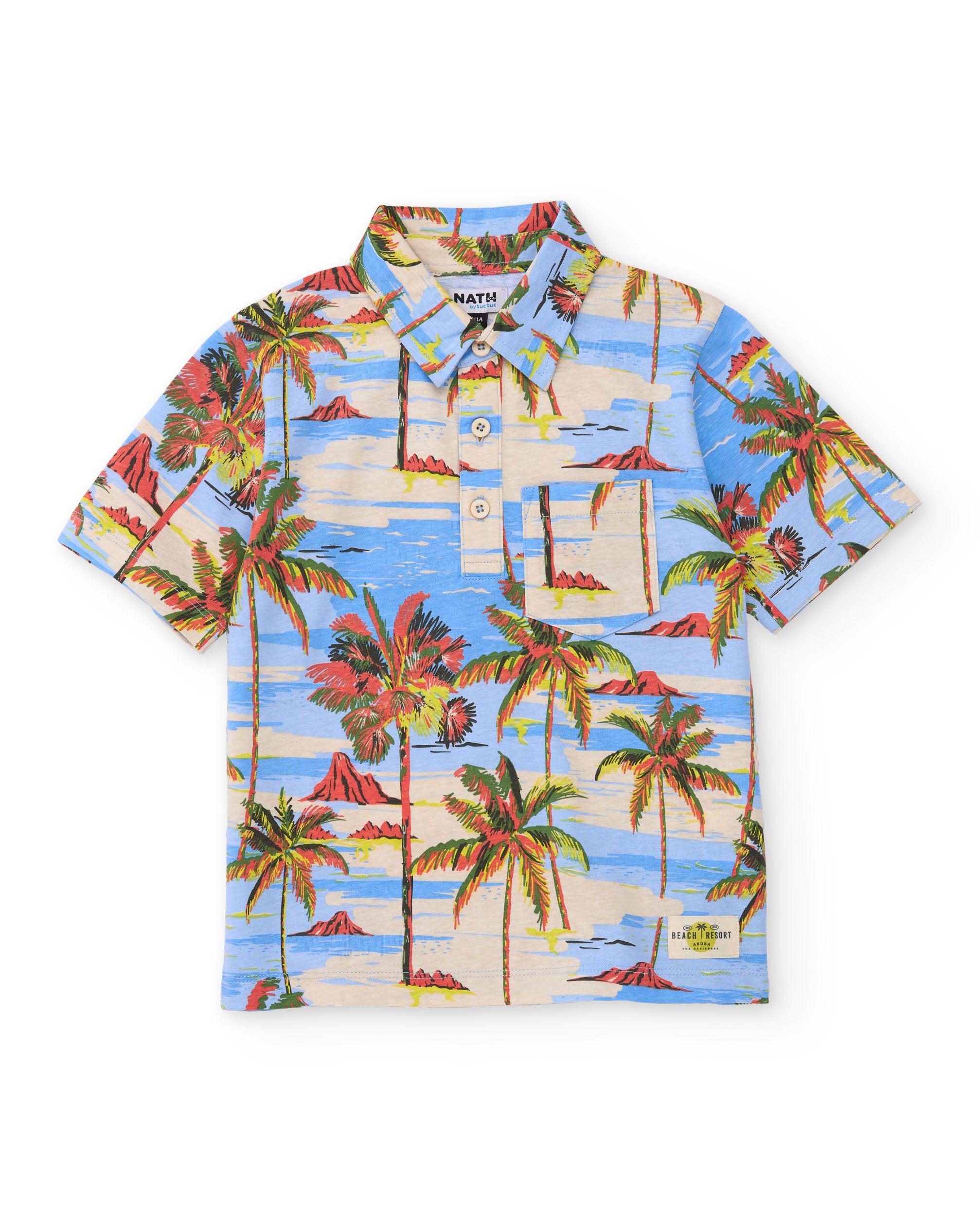 Camiseta de niño de punto con estampado tropical