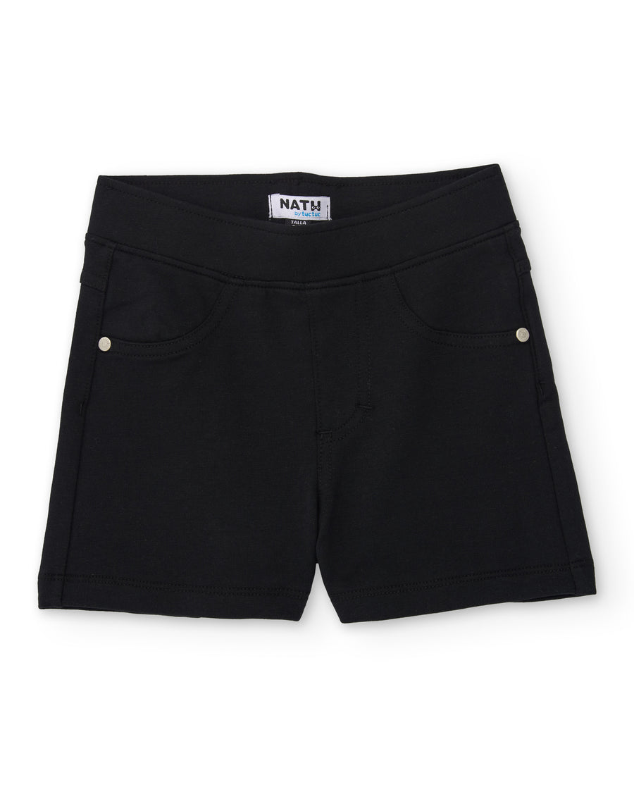 Short de niña de punto y tejido elástico