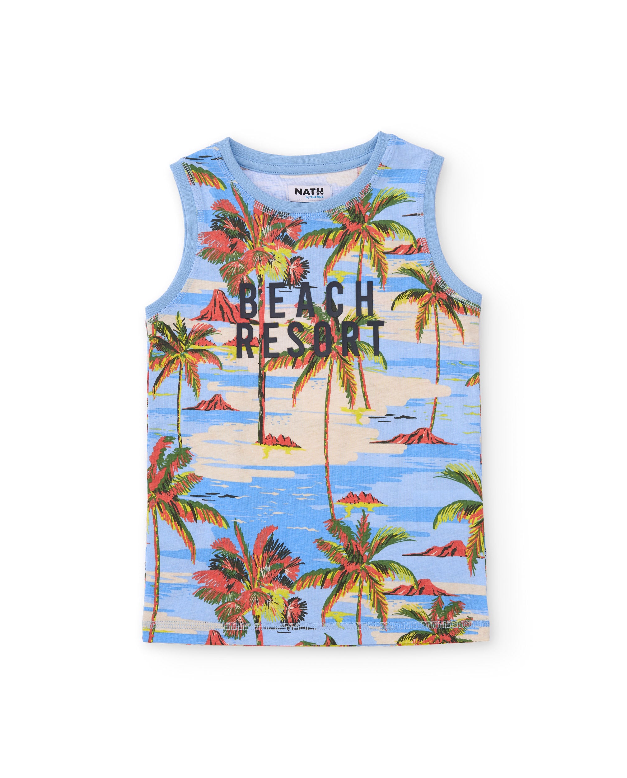 Camiseta de niño de punto con estampado tropical