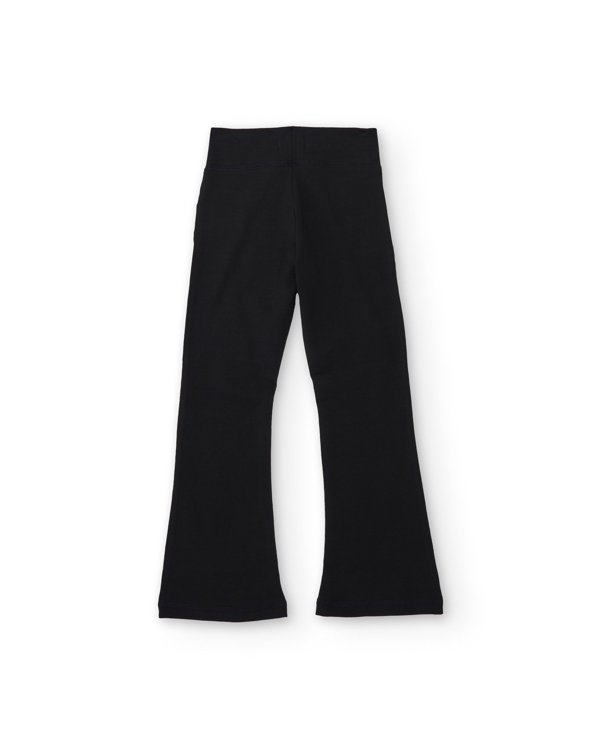 Pantalones de niña de punto y pierna acampanada