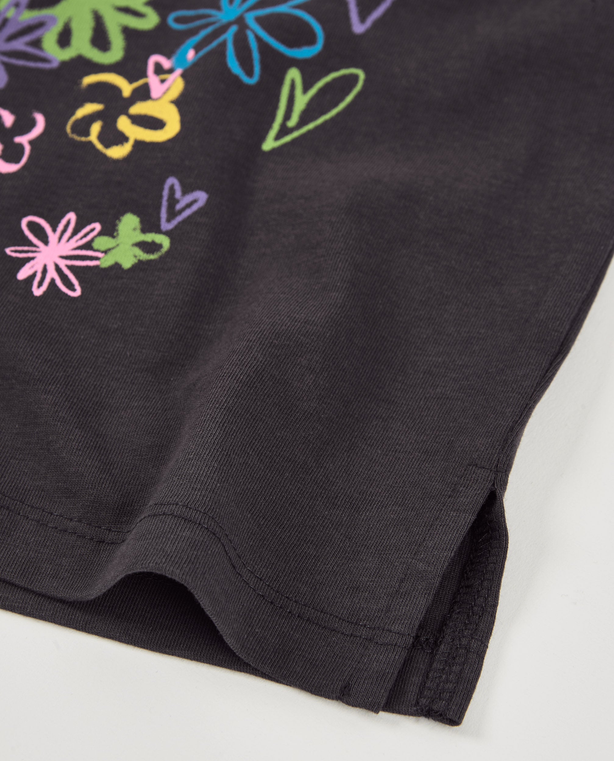 Camiseta de niña de punto con estampado floral