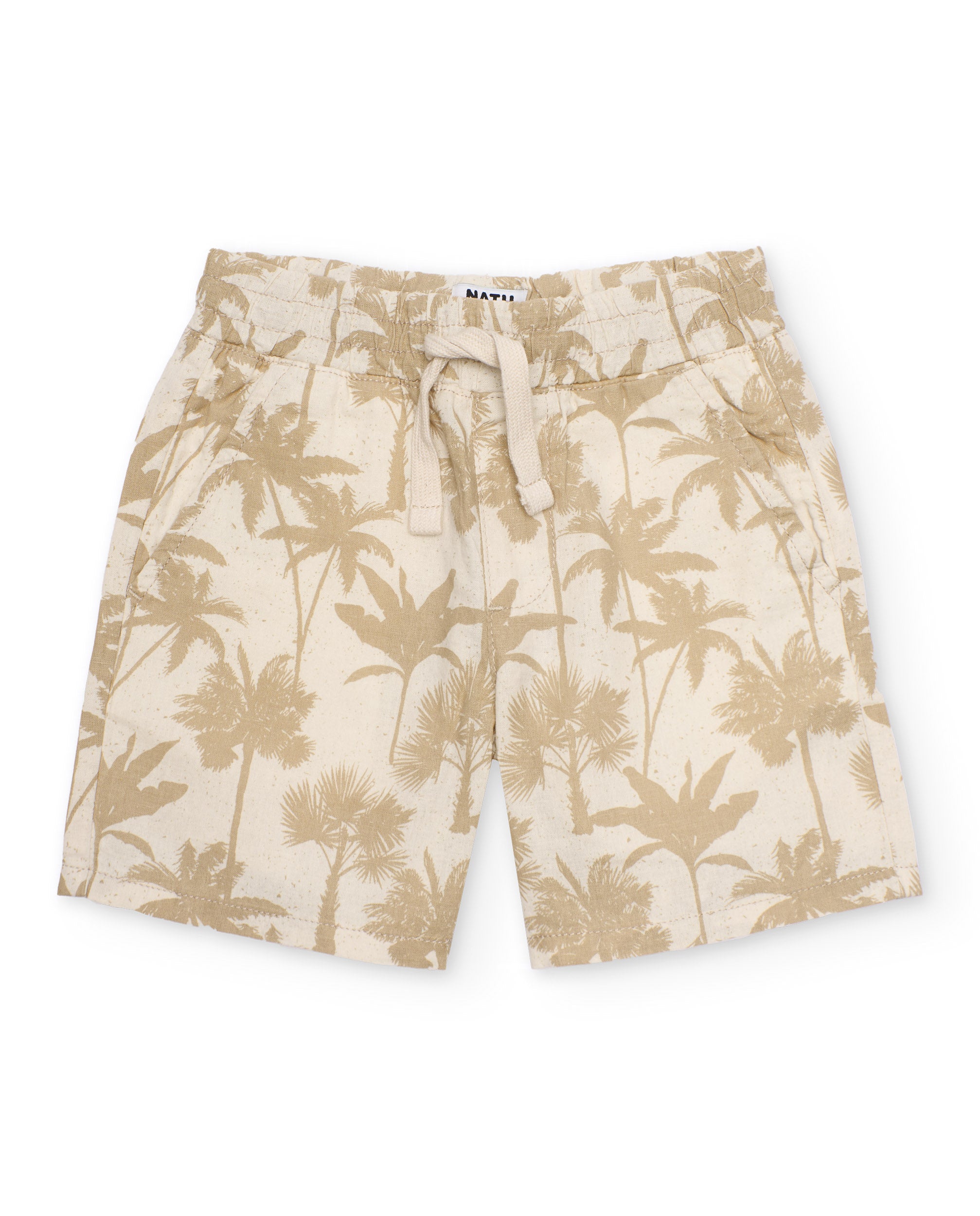Bermuda de niño de plana con estampado de palmeras