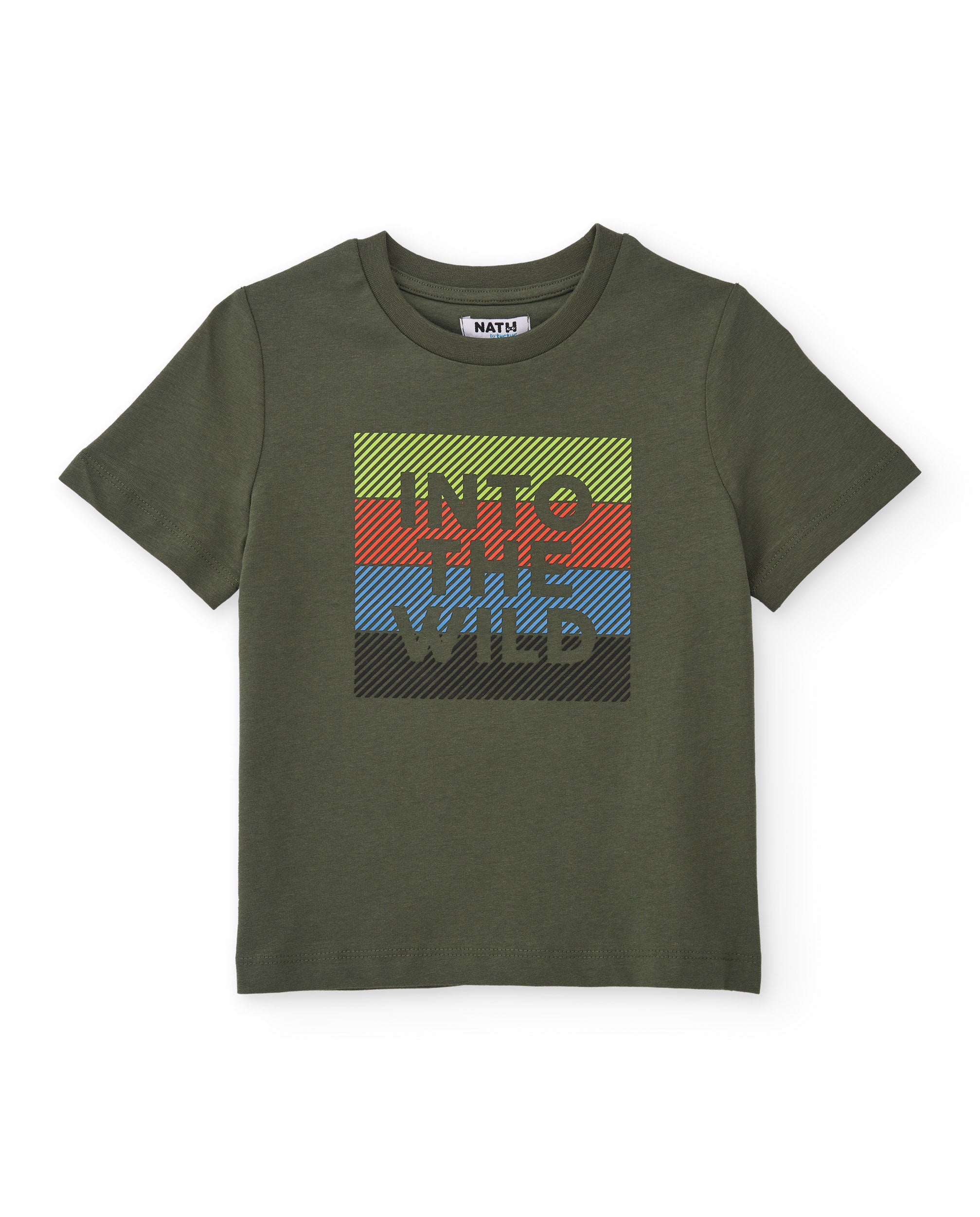 Camiseta de niño de punto con gráfico lineal