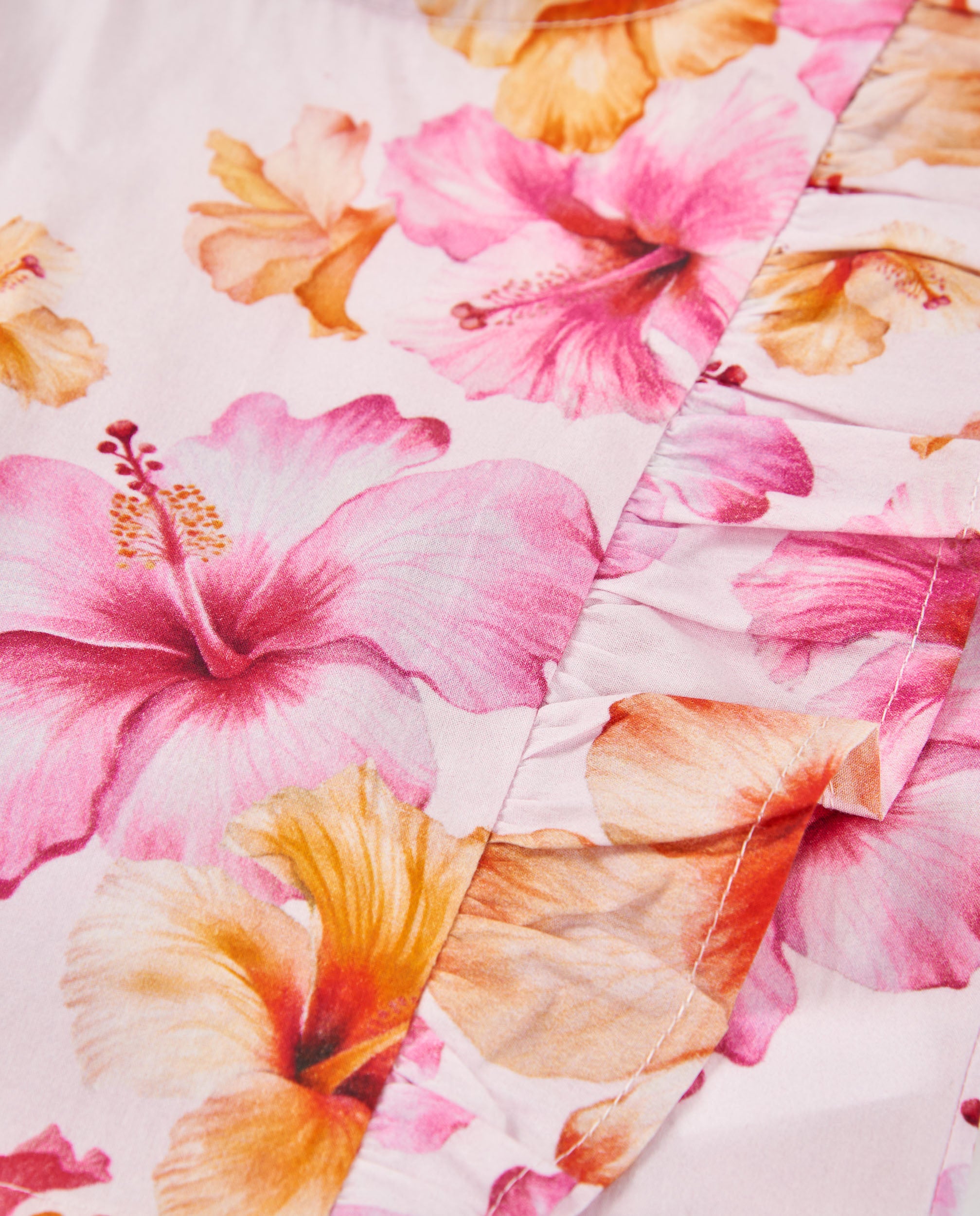 Camisa de niña de plana con volantes laterales