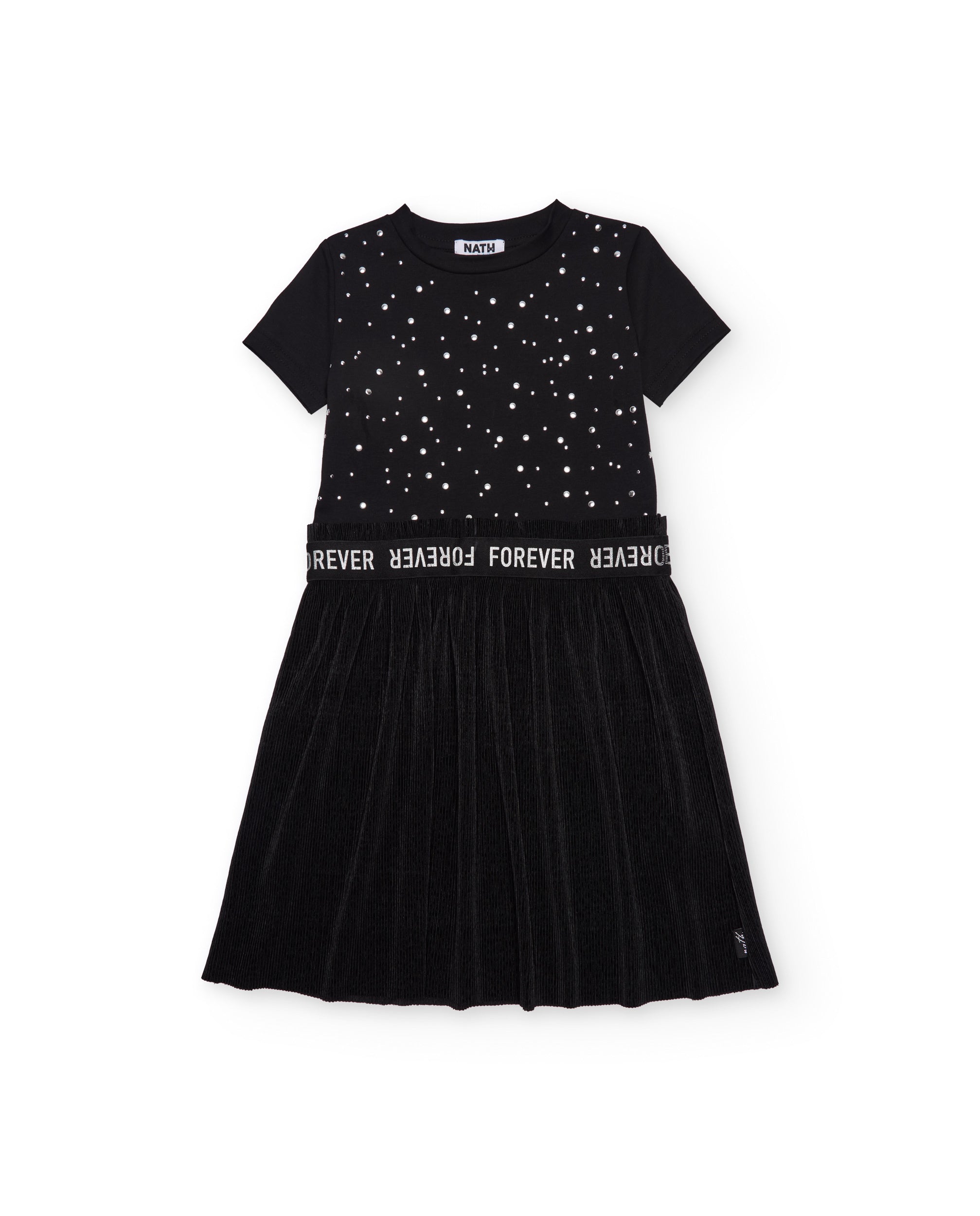 Vestido de niña de punto con apliques brillantes