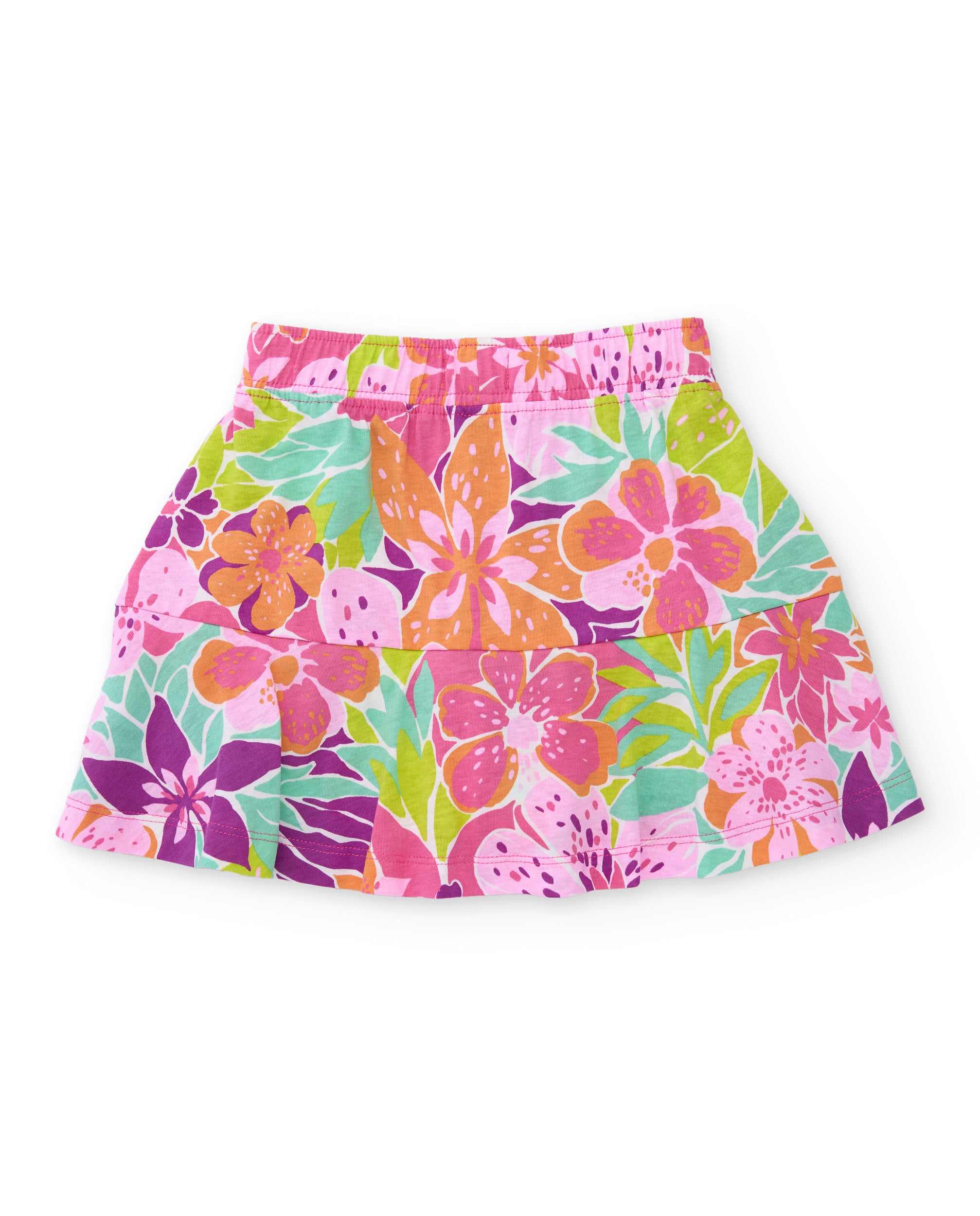 Falda de niña de punto con llamativo diseño floral