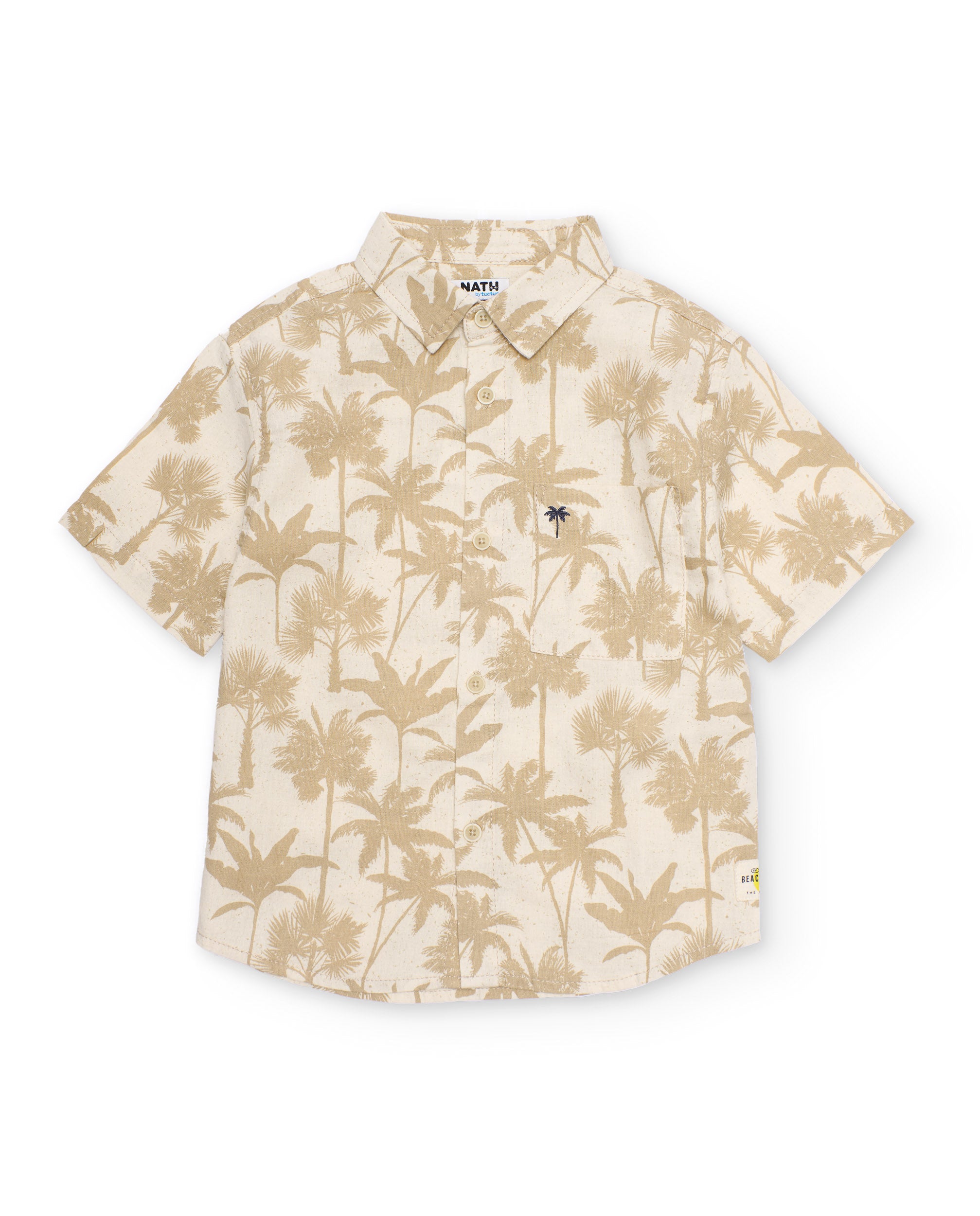 Camisa de niño de plana con diseño de palmeras