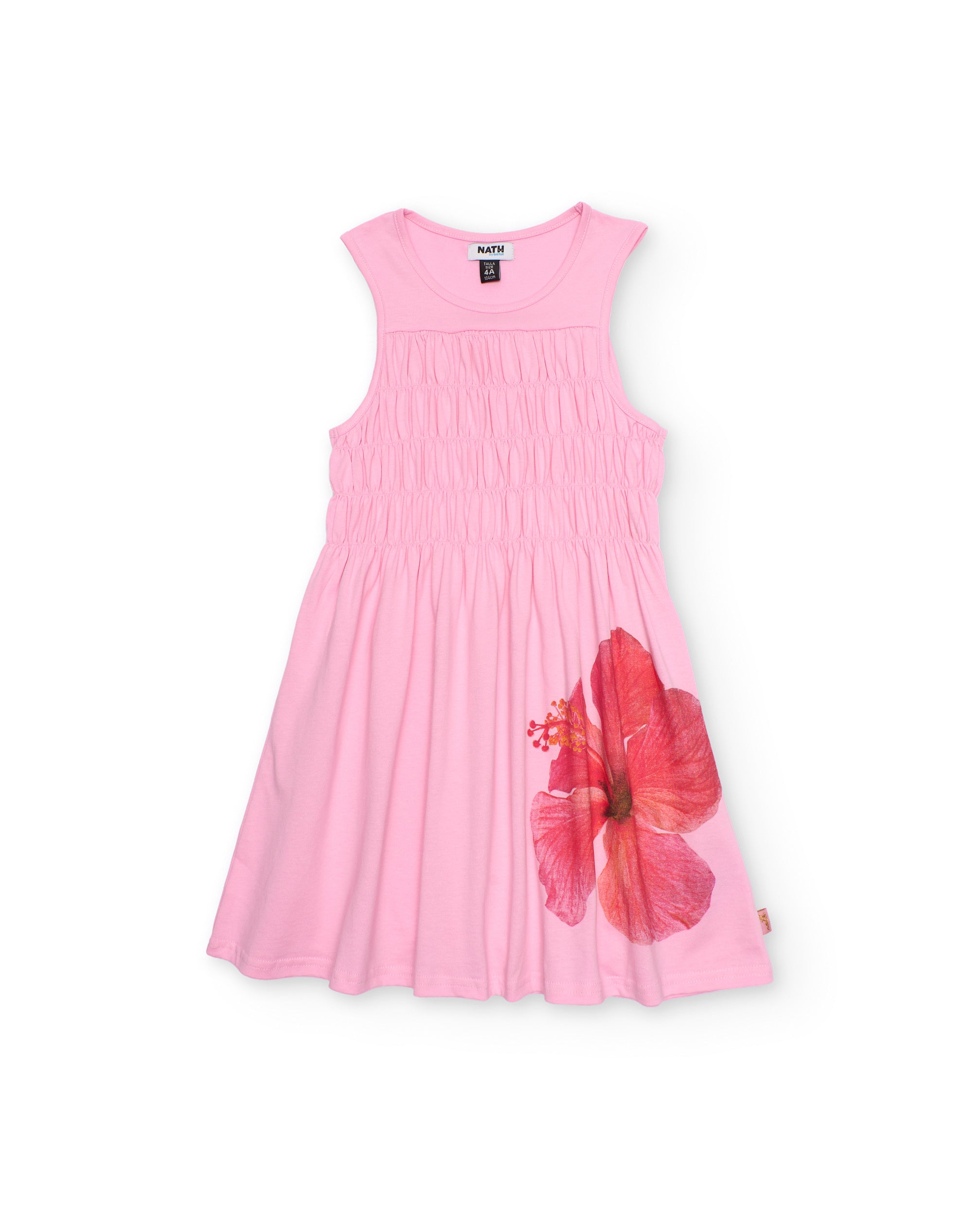 Vestido de niña de punto con fruncido elástico