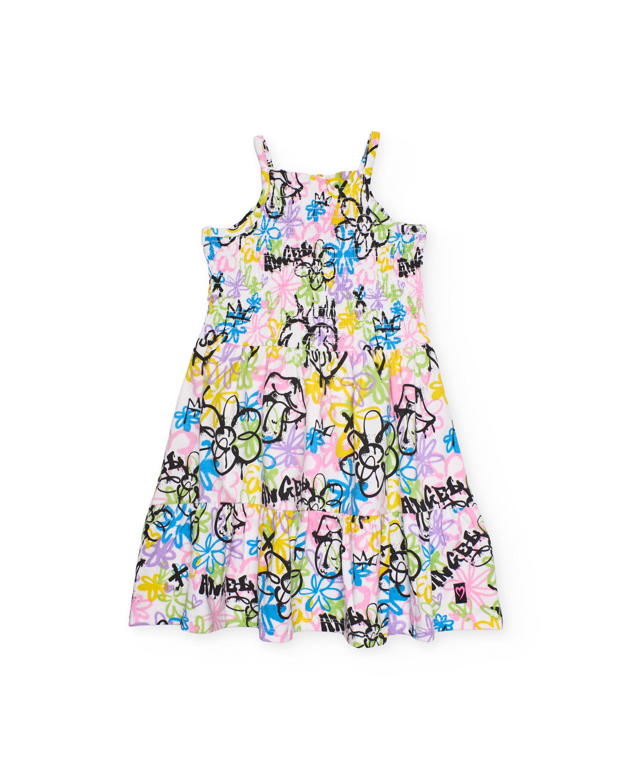 Vestido de niña de punto y estilo grafiti