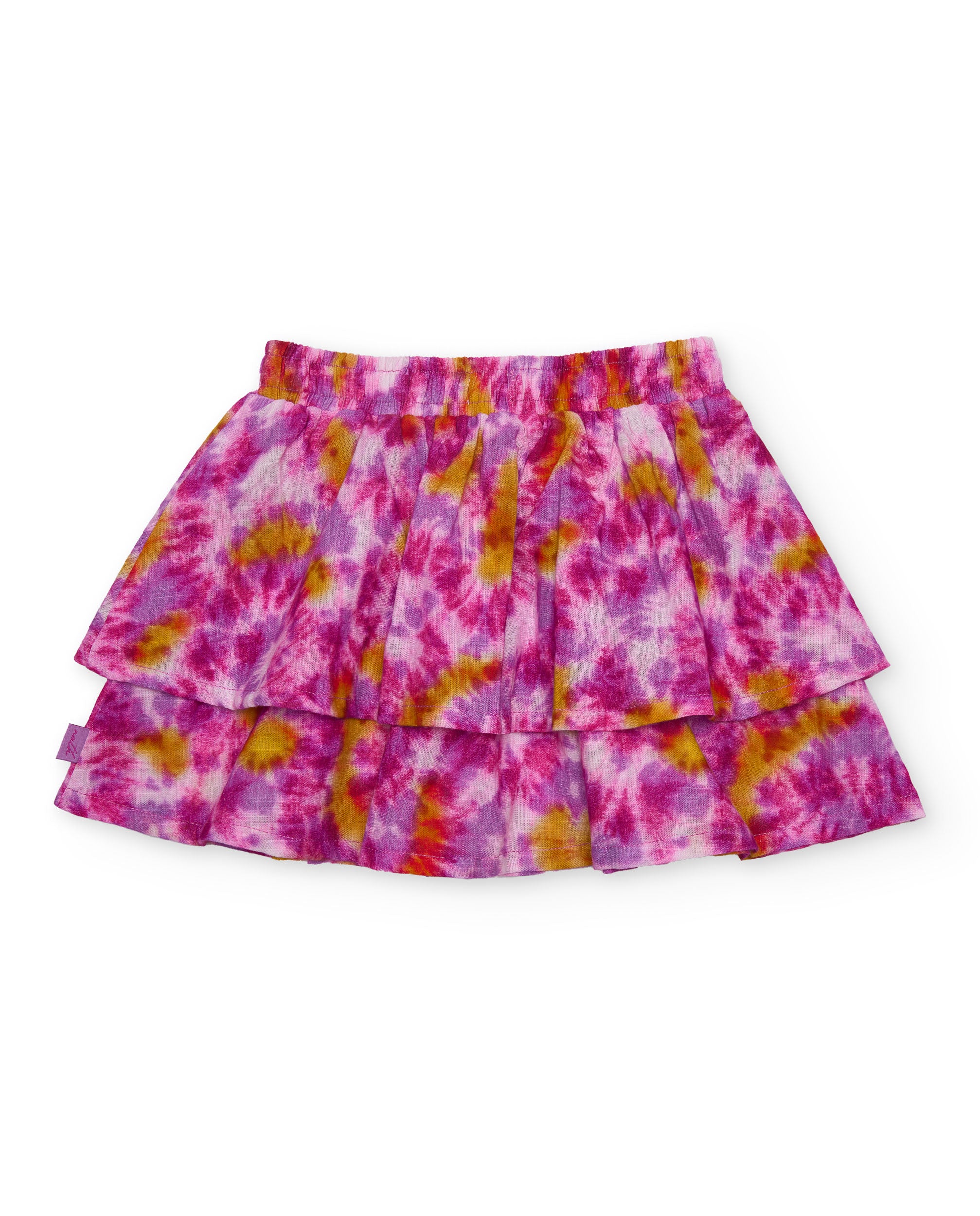 Falda de niña de plana con estampado tie-dye