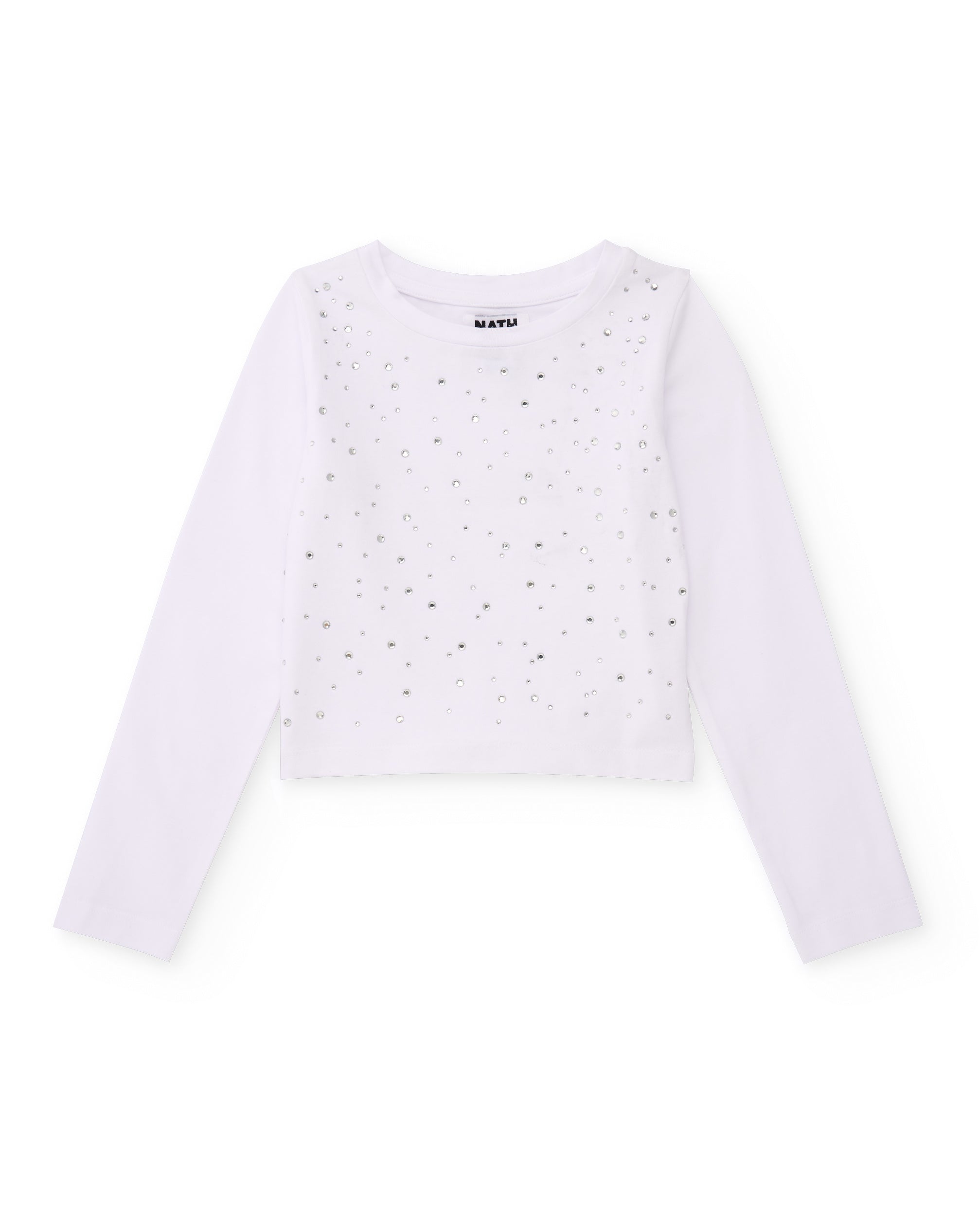 Camiseta de niña de punto con aplicaciones brillantes