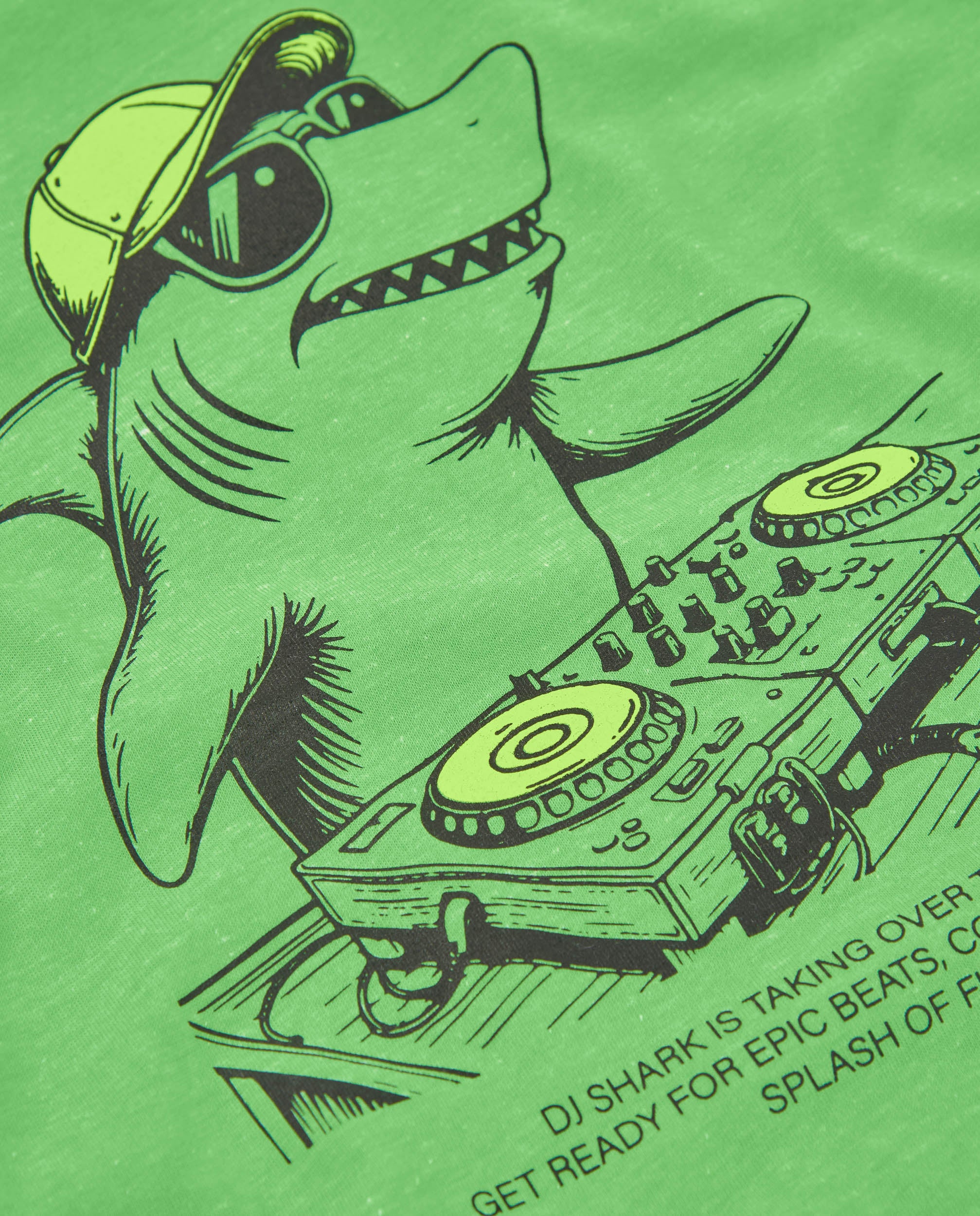 Camiseta de niño de punto con tiburón DJ