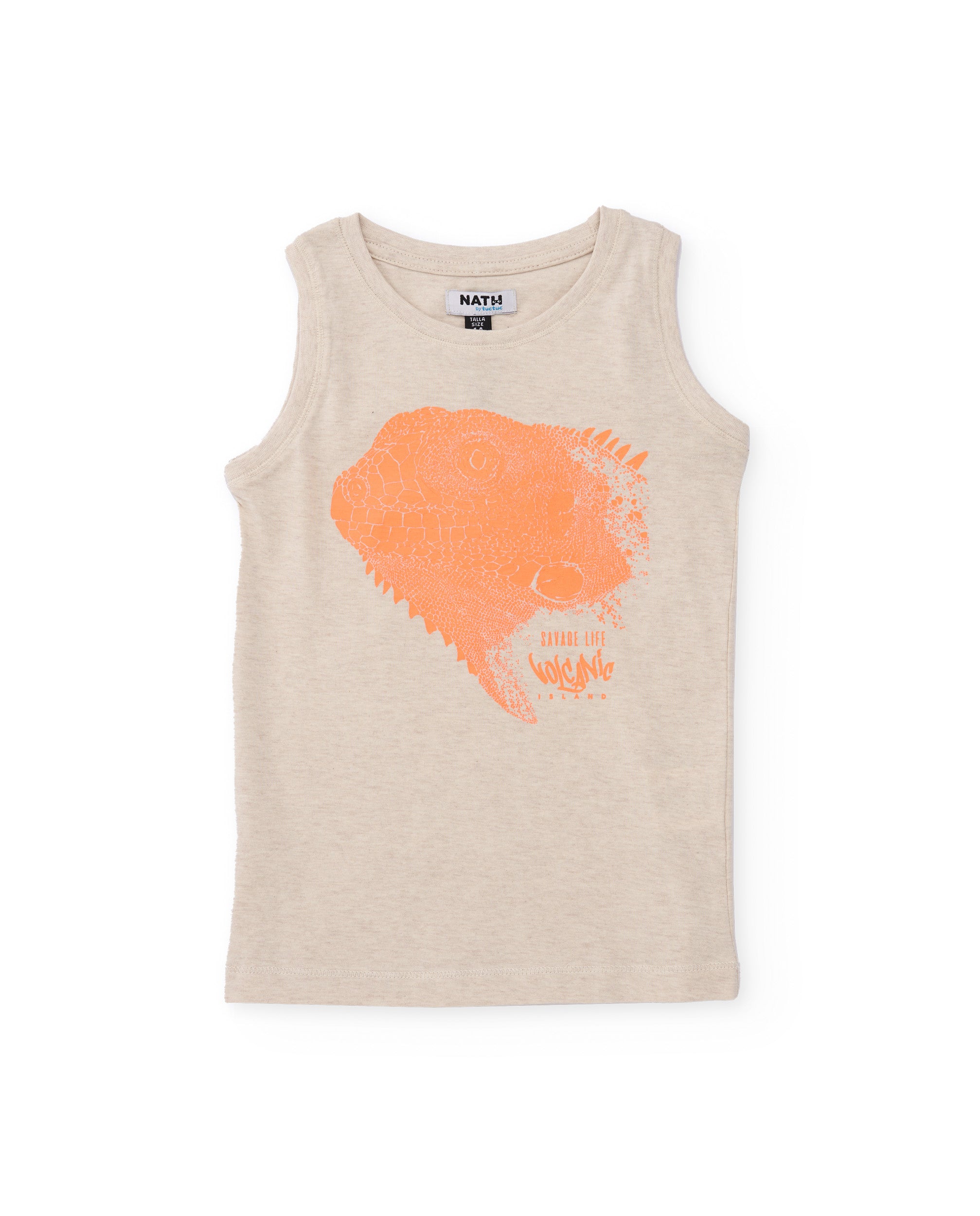 Camiseta de niño de punto con estampado de reptil