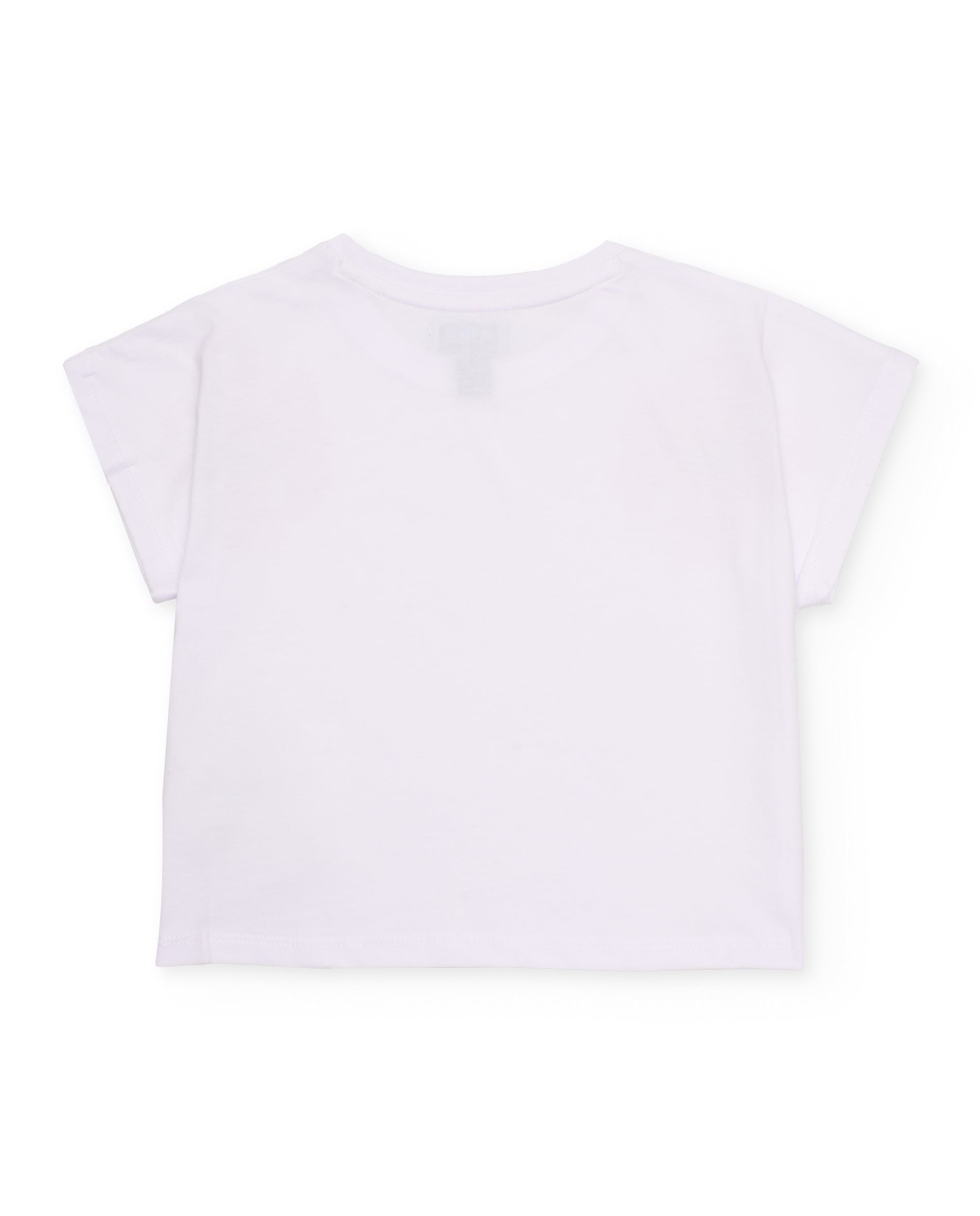 Camiseta de niña de punto con flores decorativas