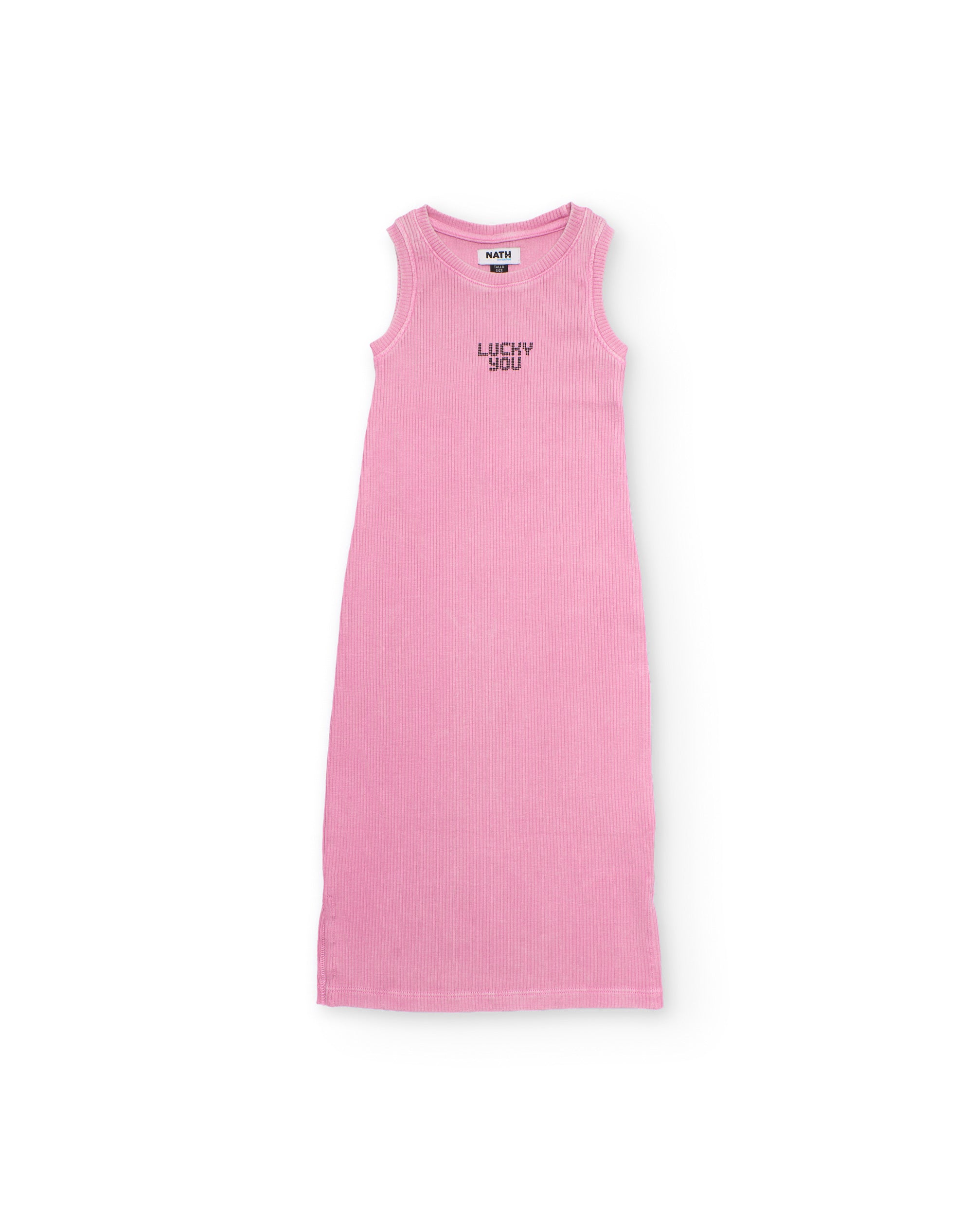 Vestido de niña de punto y tejido canalé elástico