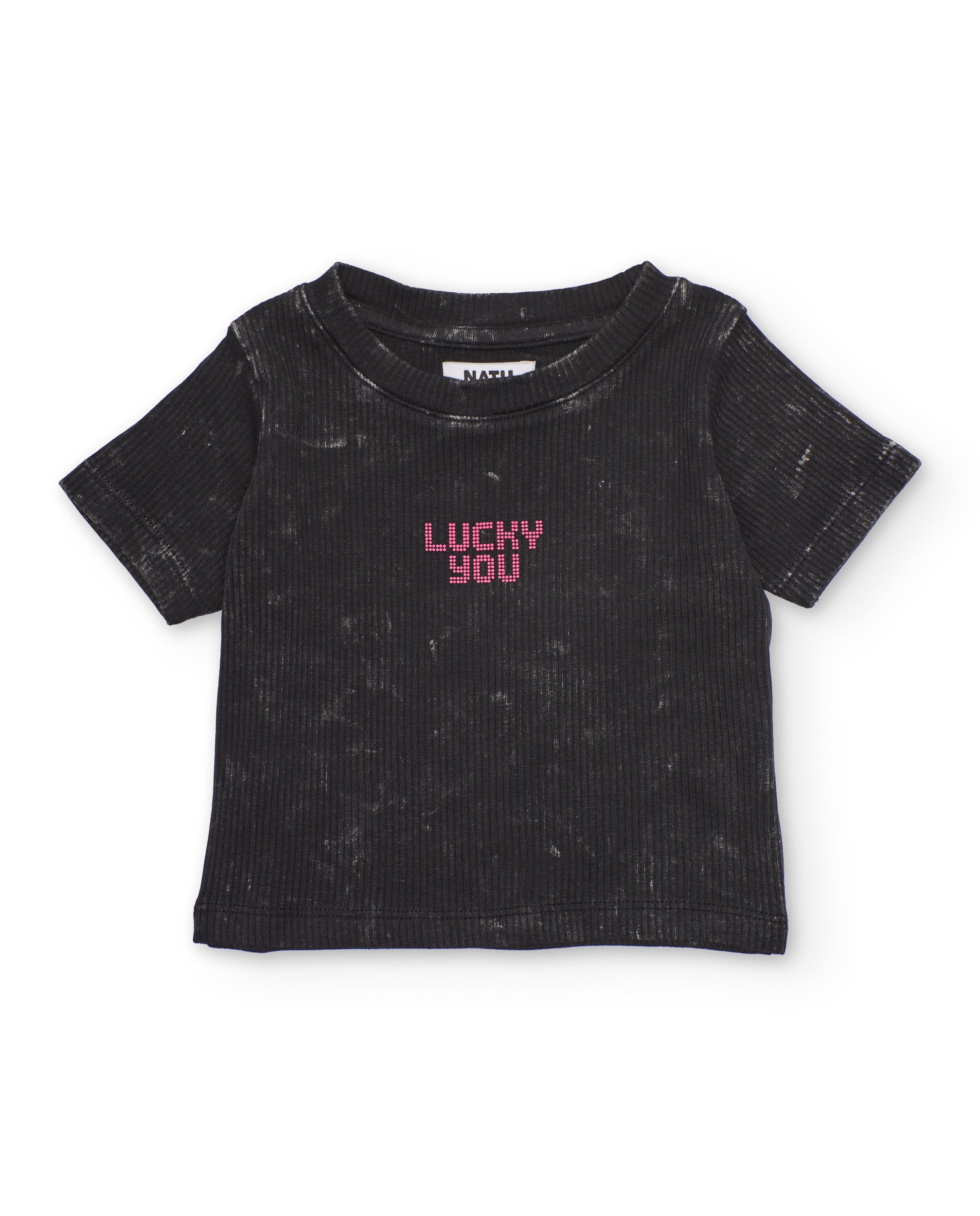 Camiseta de niña de punto con efecto lavado