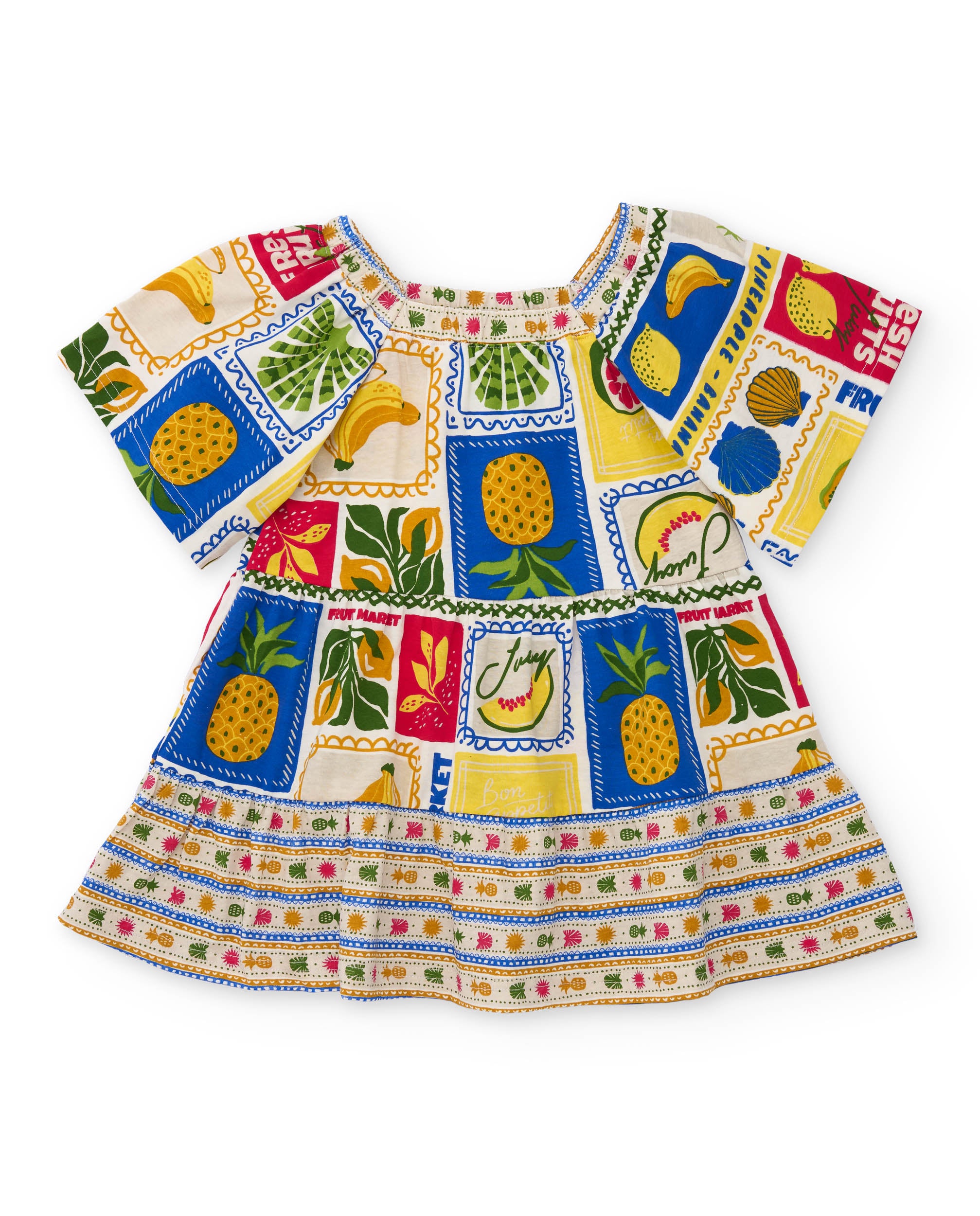 Vestido de niña de punto con escote elástico