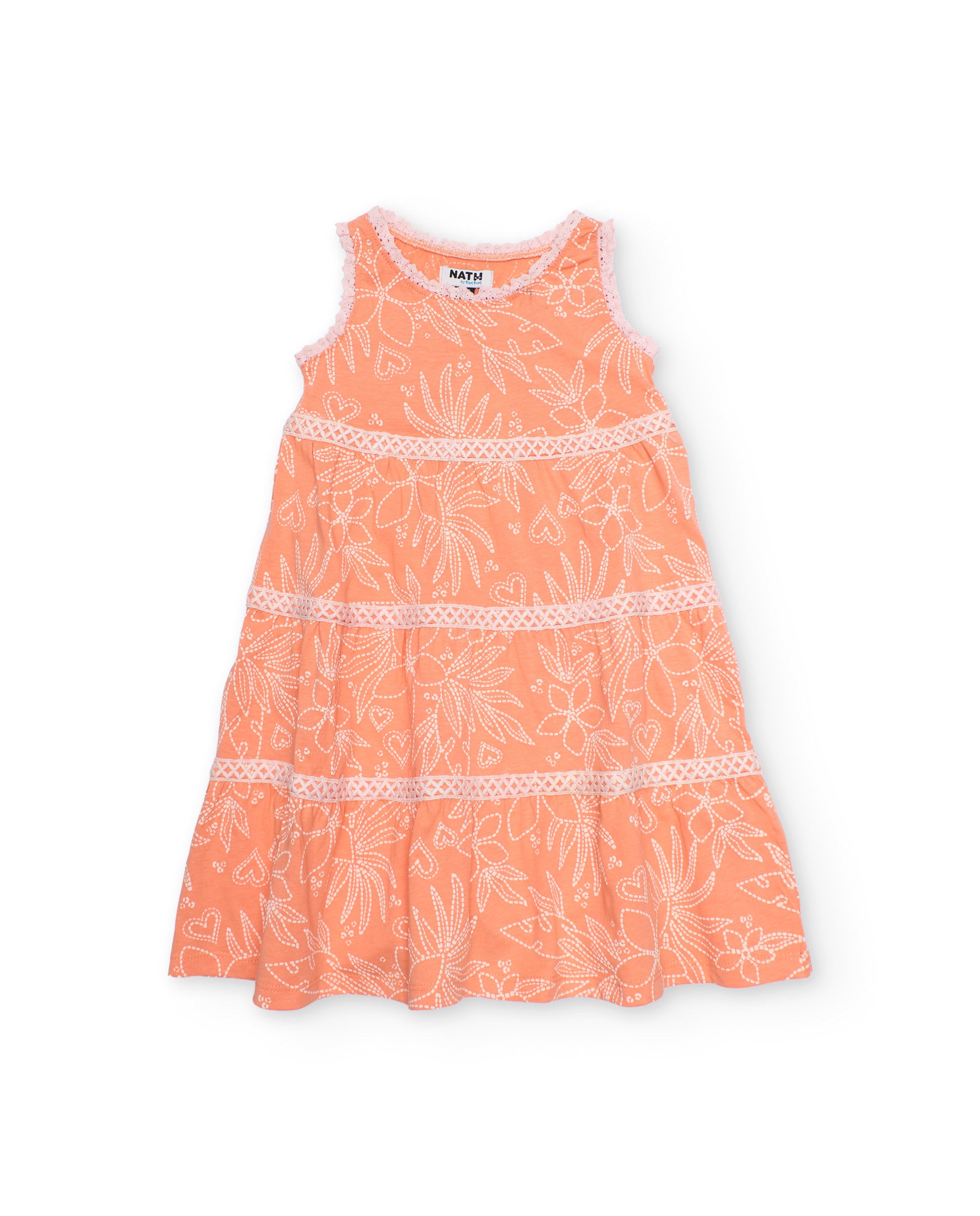 Vestido de niña de punto con franjas decorativas