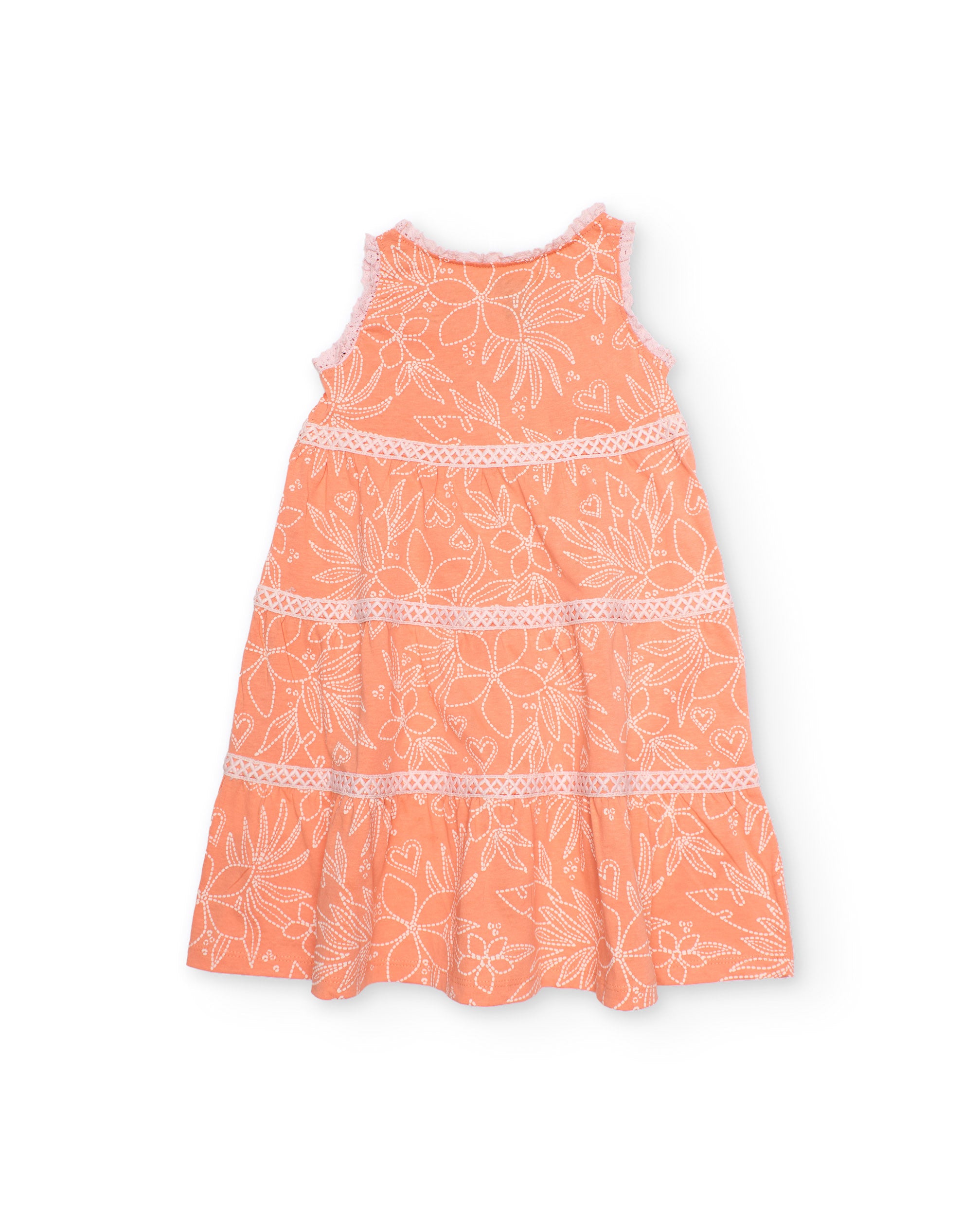 Vestido de niña de punto con franjas decorativas