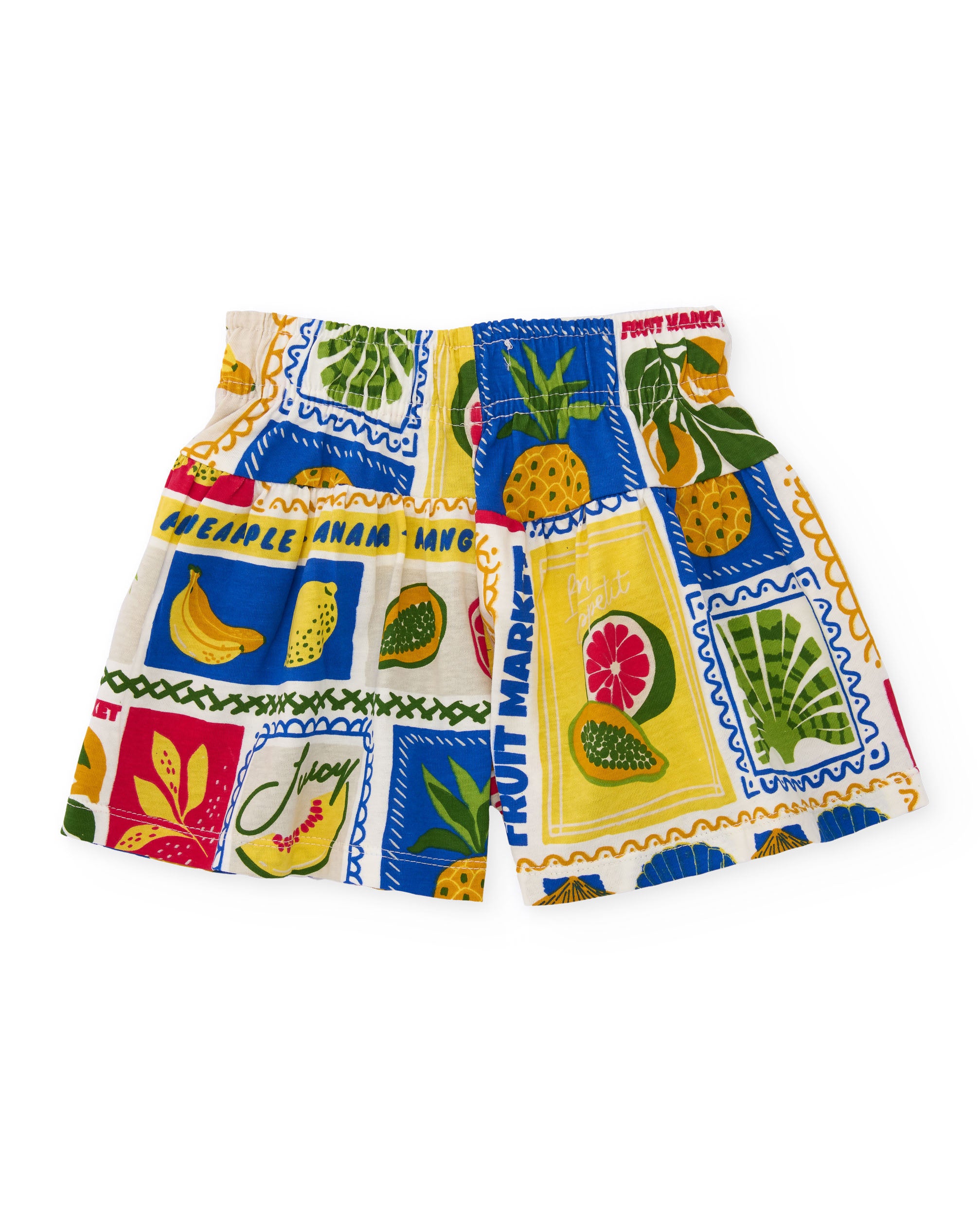 Short de niña de punto con inspiración frutal