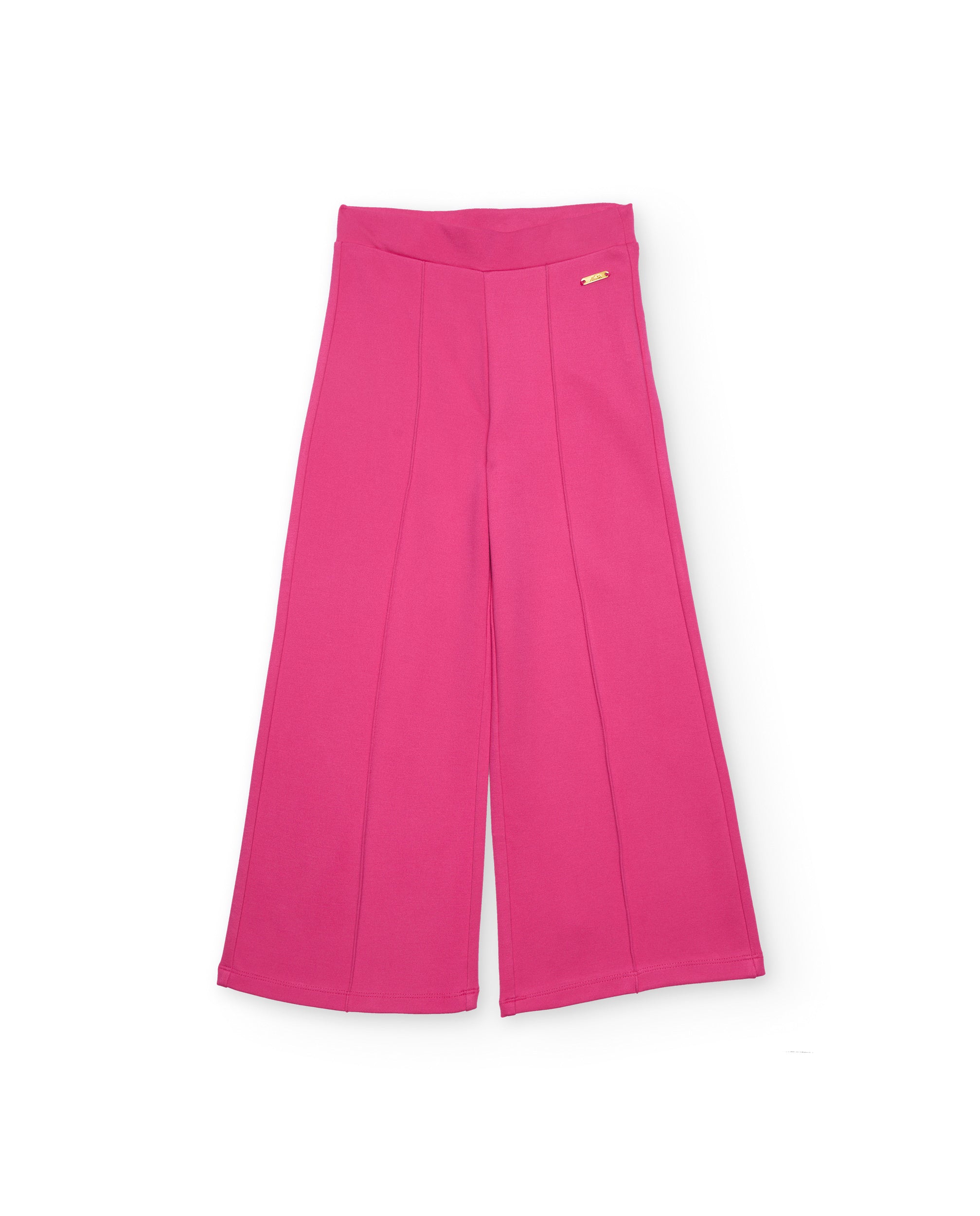 Pantalones de niña de punto con costuras decorativas