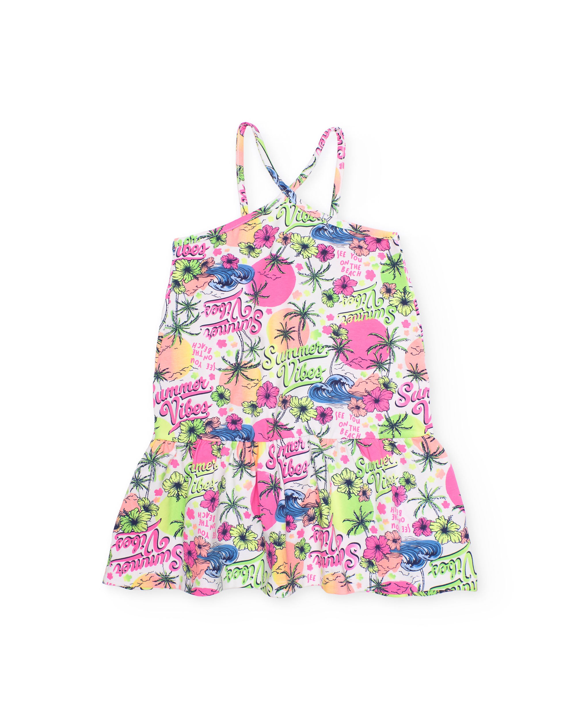 Vestido de niña de punto con tirantes finos