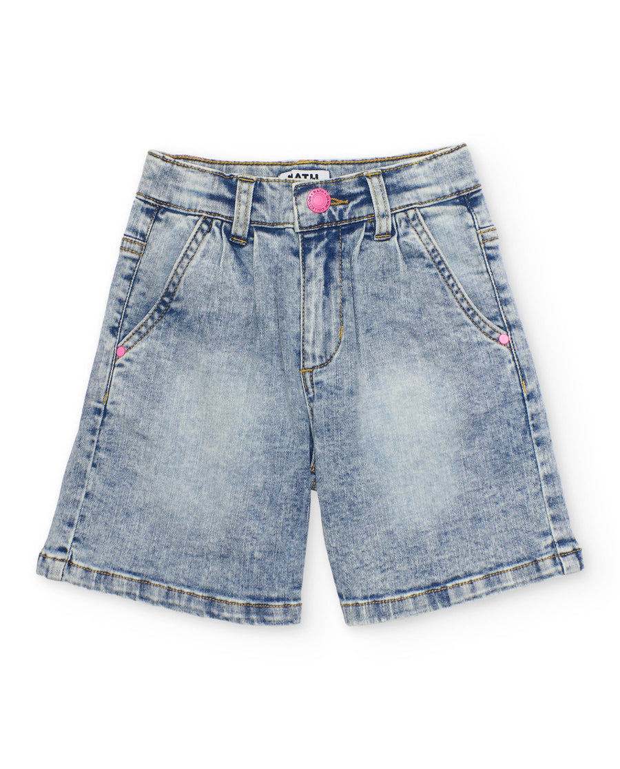 Pantalones de niña de plana y tejido denim