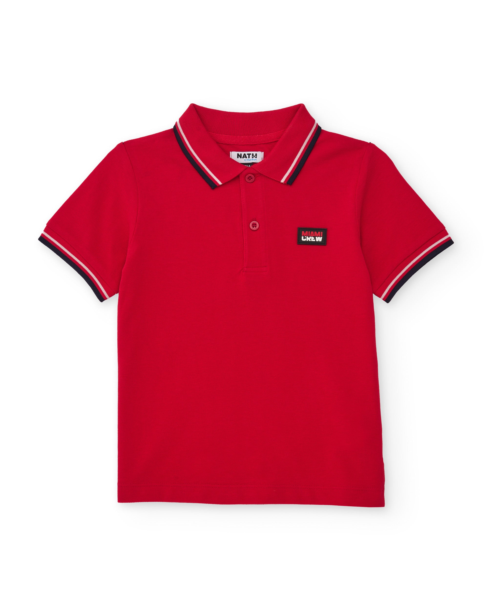 Polo de niño de punto con detalles en contraste