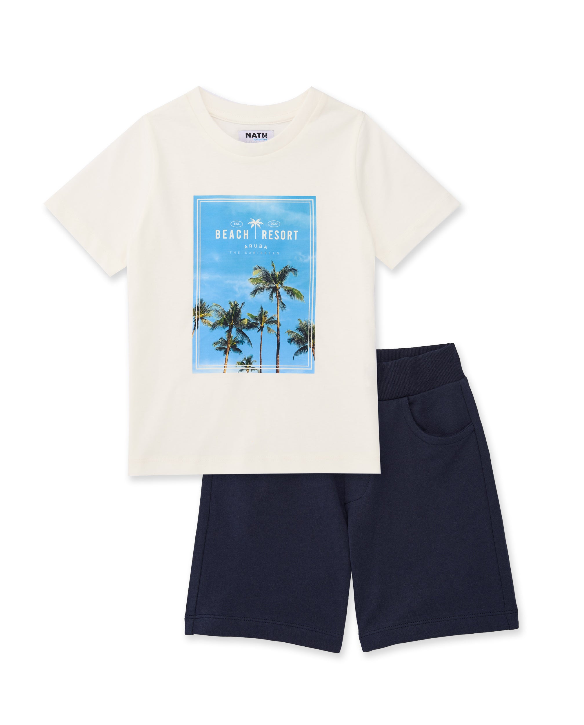 Conjunto de niño de punto con estampado frontal