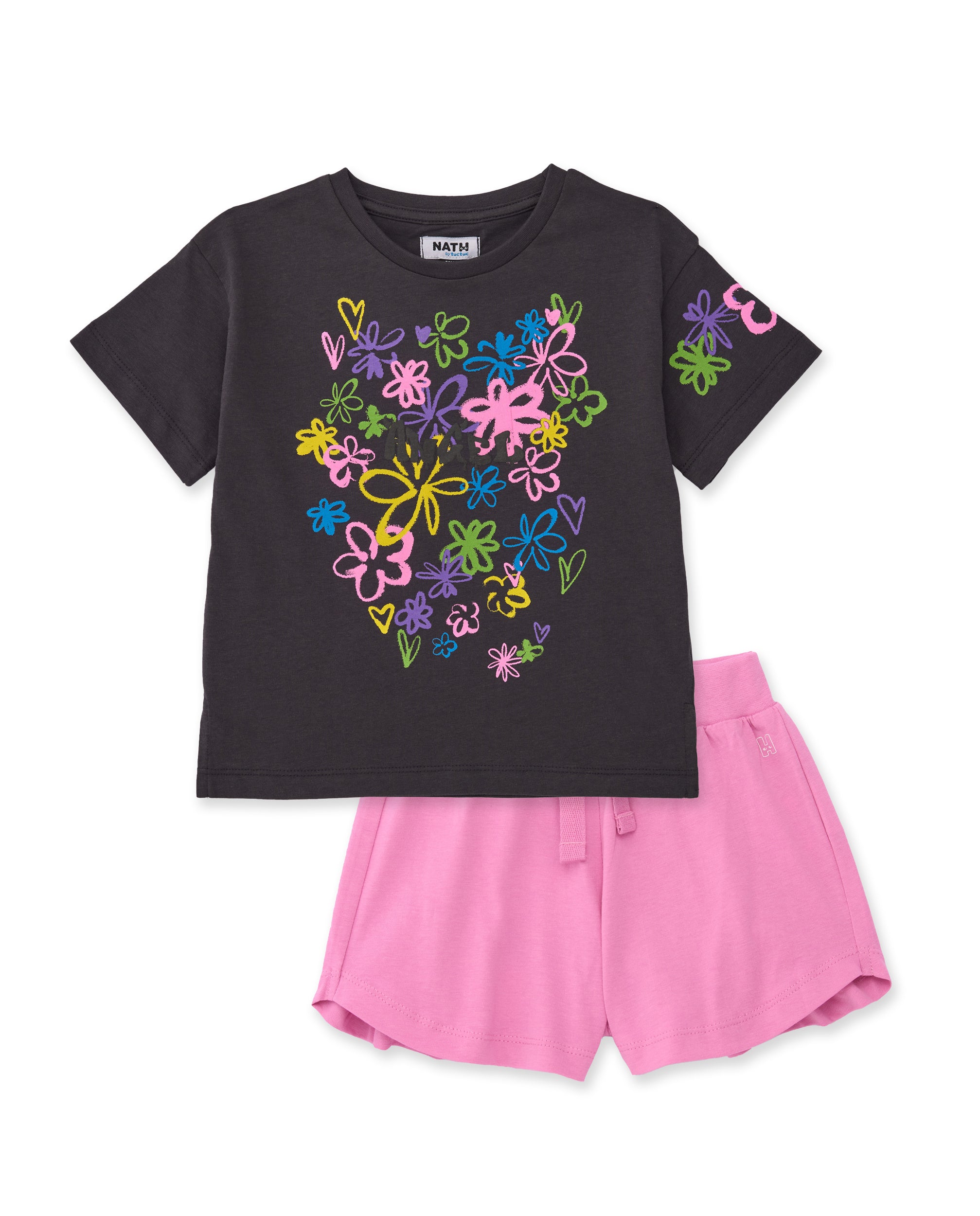 Conjunto de niña de punto con estampado de flores